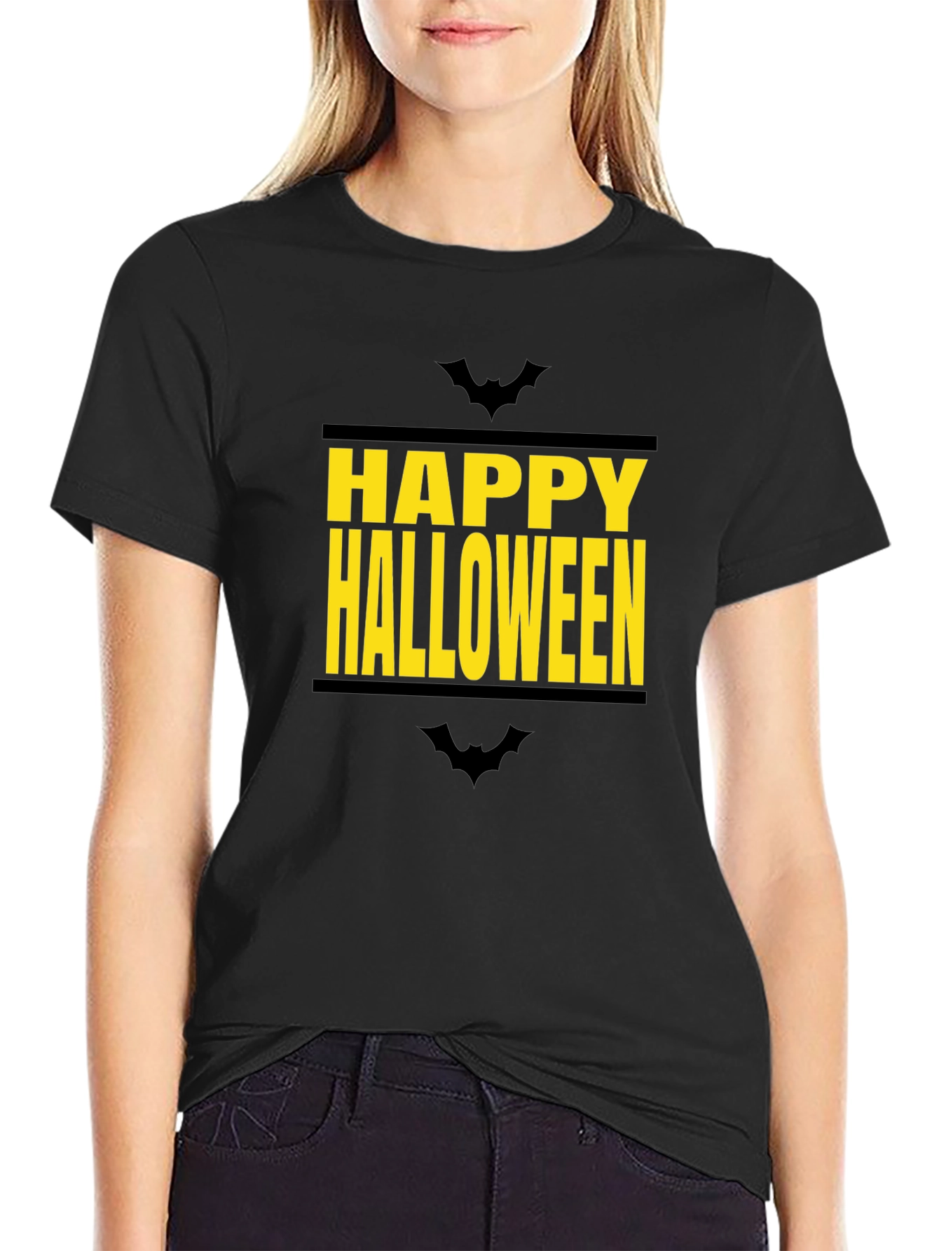Happy Halloween Graphic Tee - Black