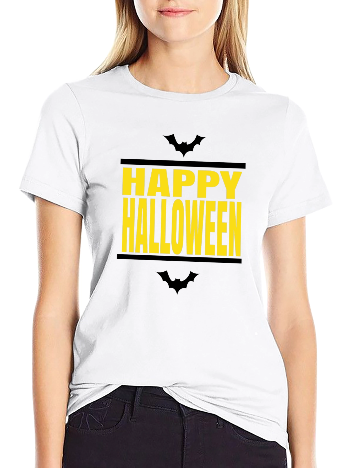 Happy Halloween Graphic Tee - Black