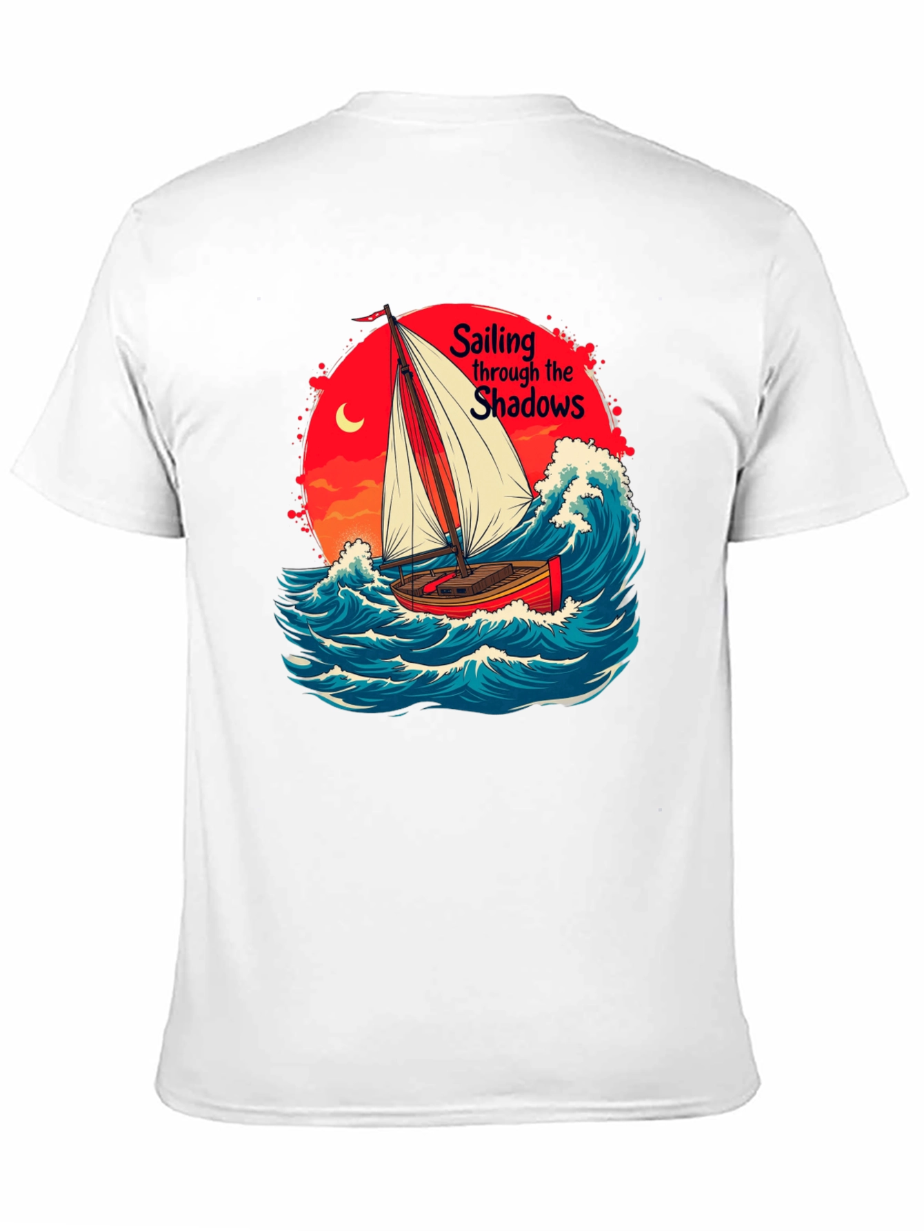 Sail Through Shadows Black Graphic Tee