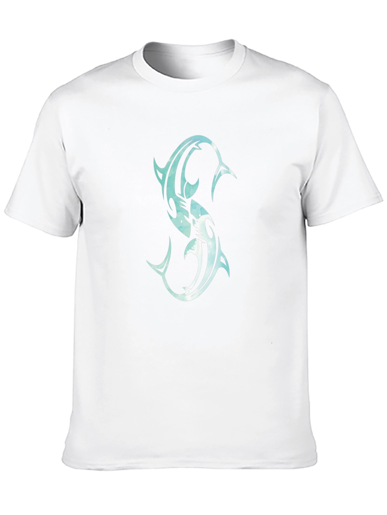 Black Tee with Tribal Dolphin Design