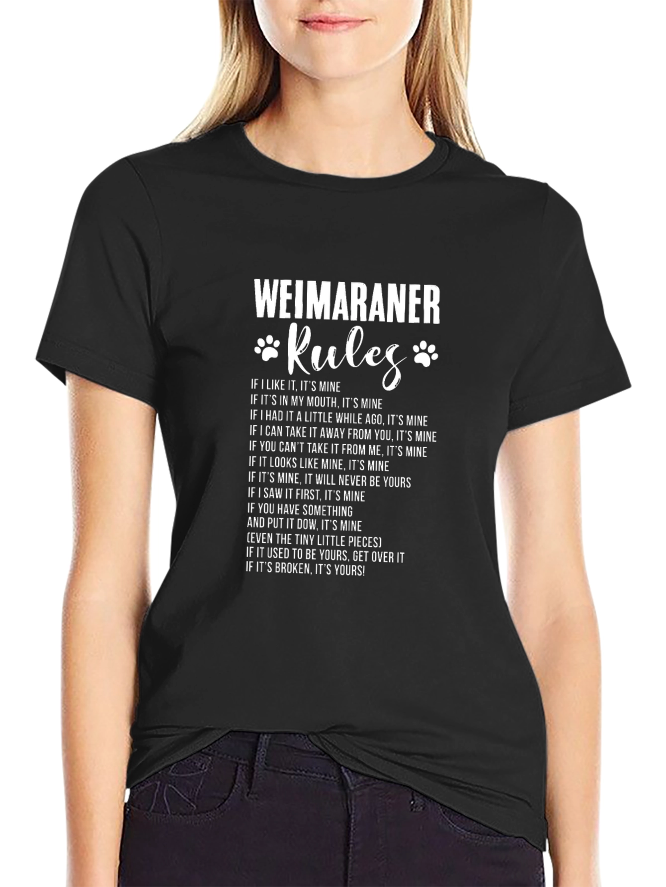 Weimaraner Rules T-Shirt - Dog Lover Gift