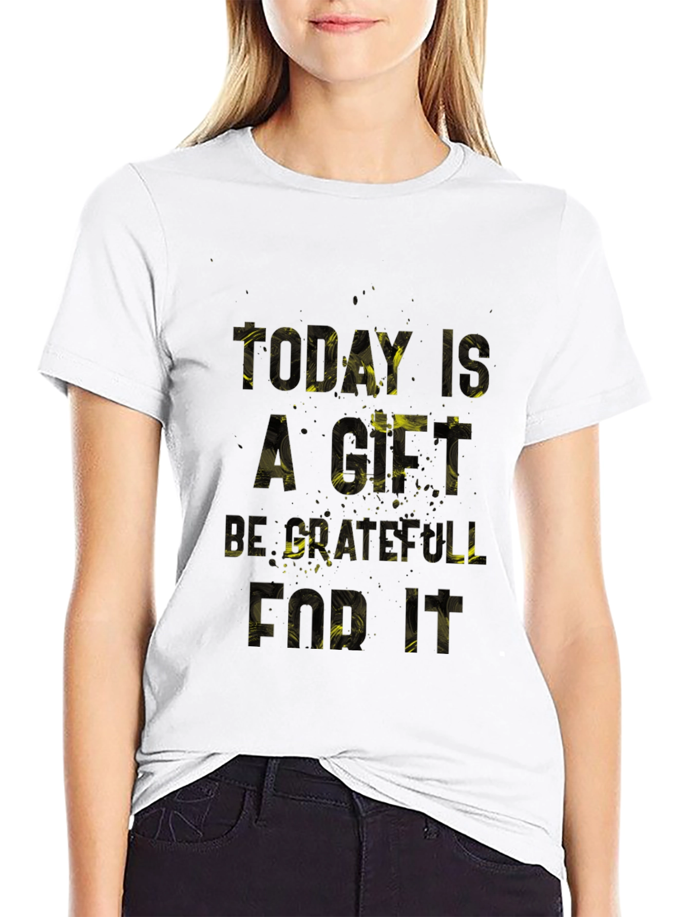 Grateful Today Black Graphic T-Shirt