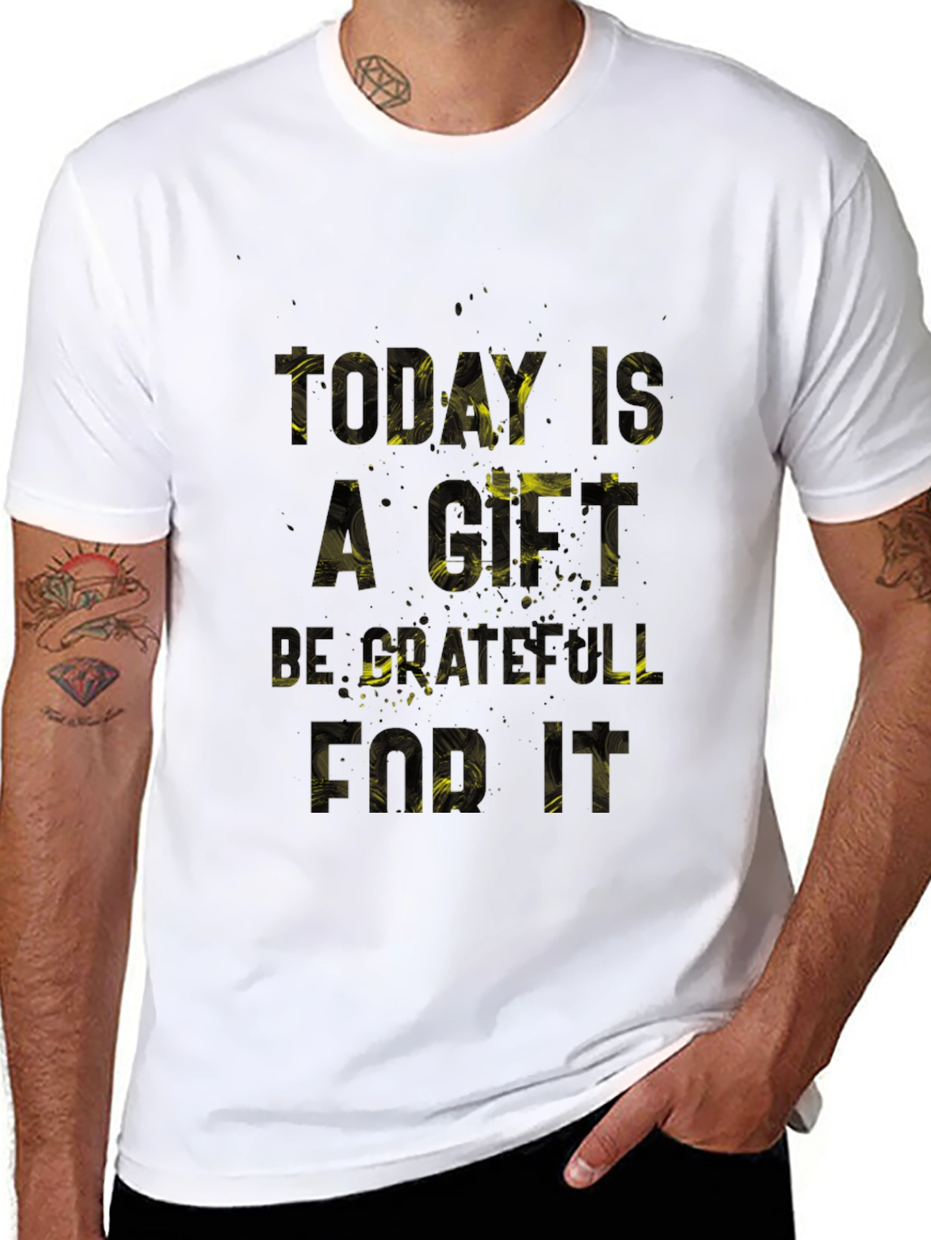Grateful Today Black Graphic T-Shirt