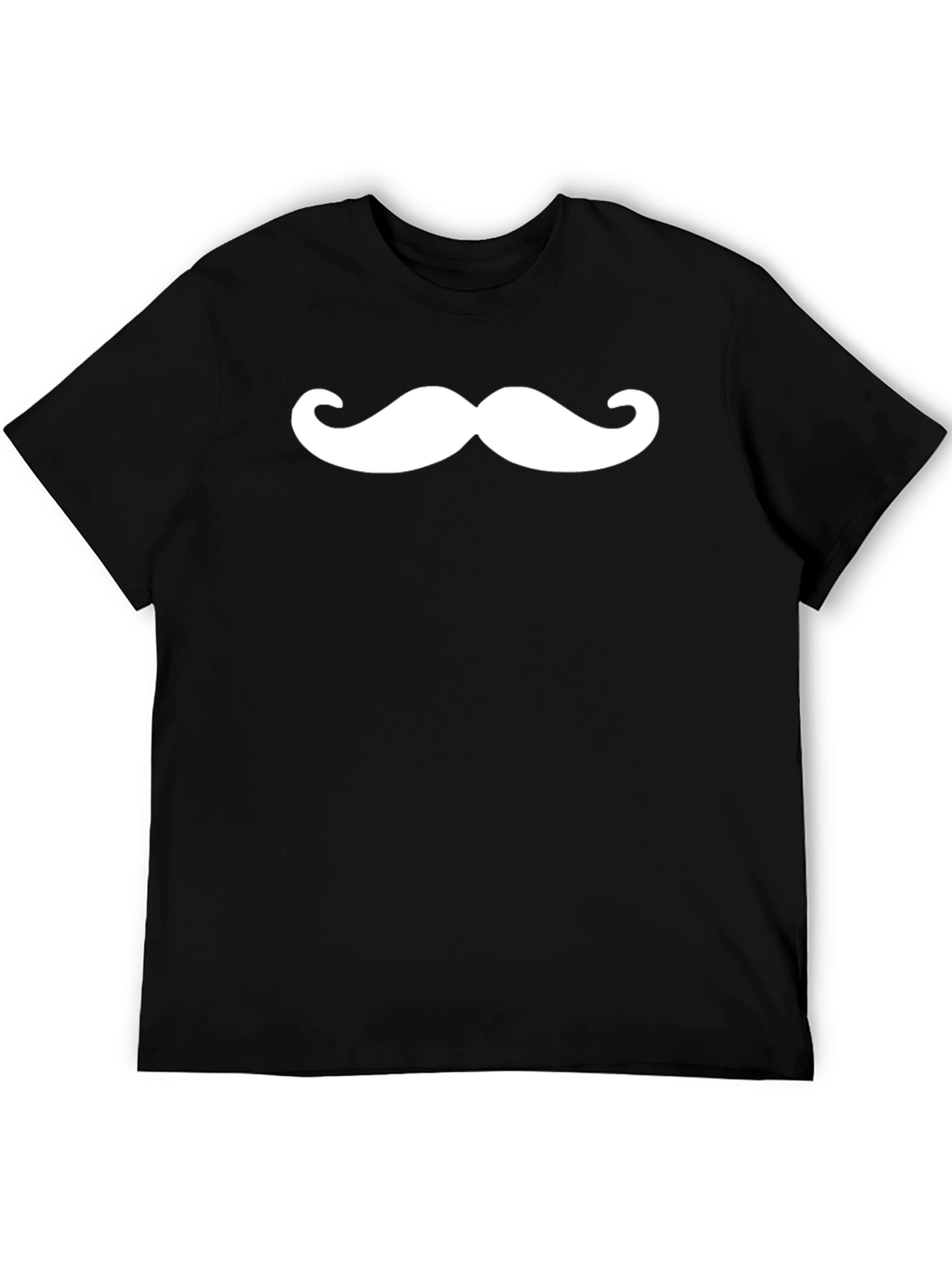 Moustache Graphic Tee - Casual Black T-Shirt