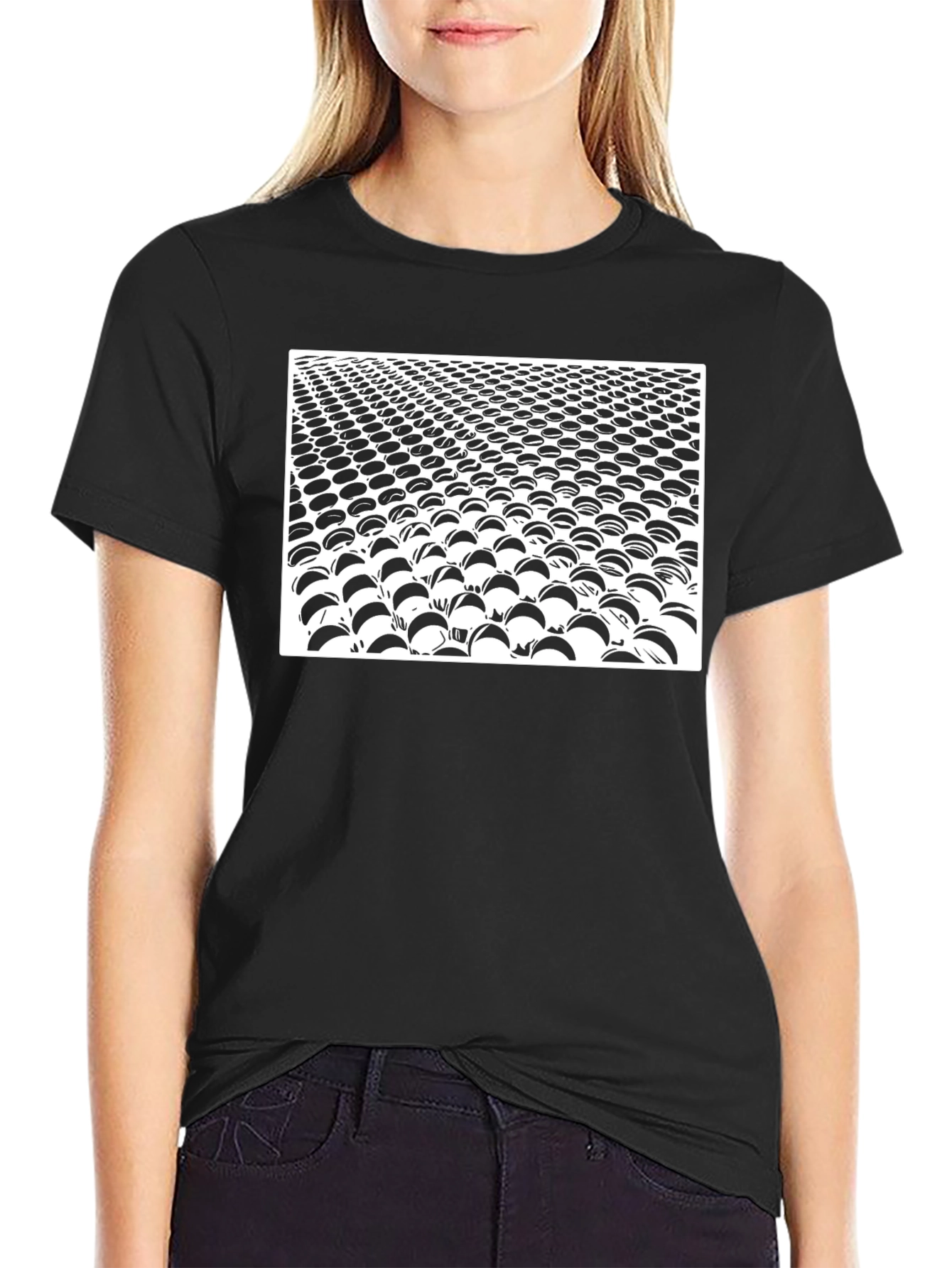 Abstract Black Crew Neck T-Shirt