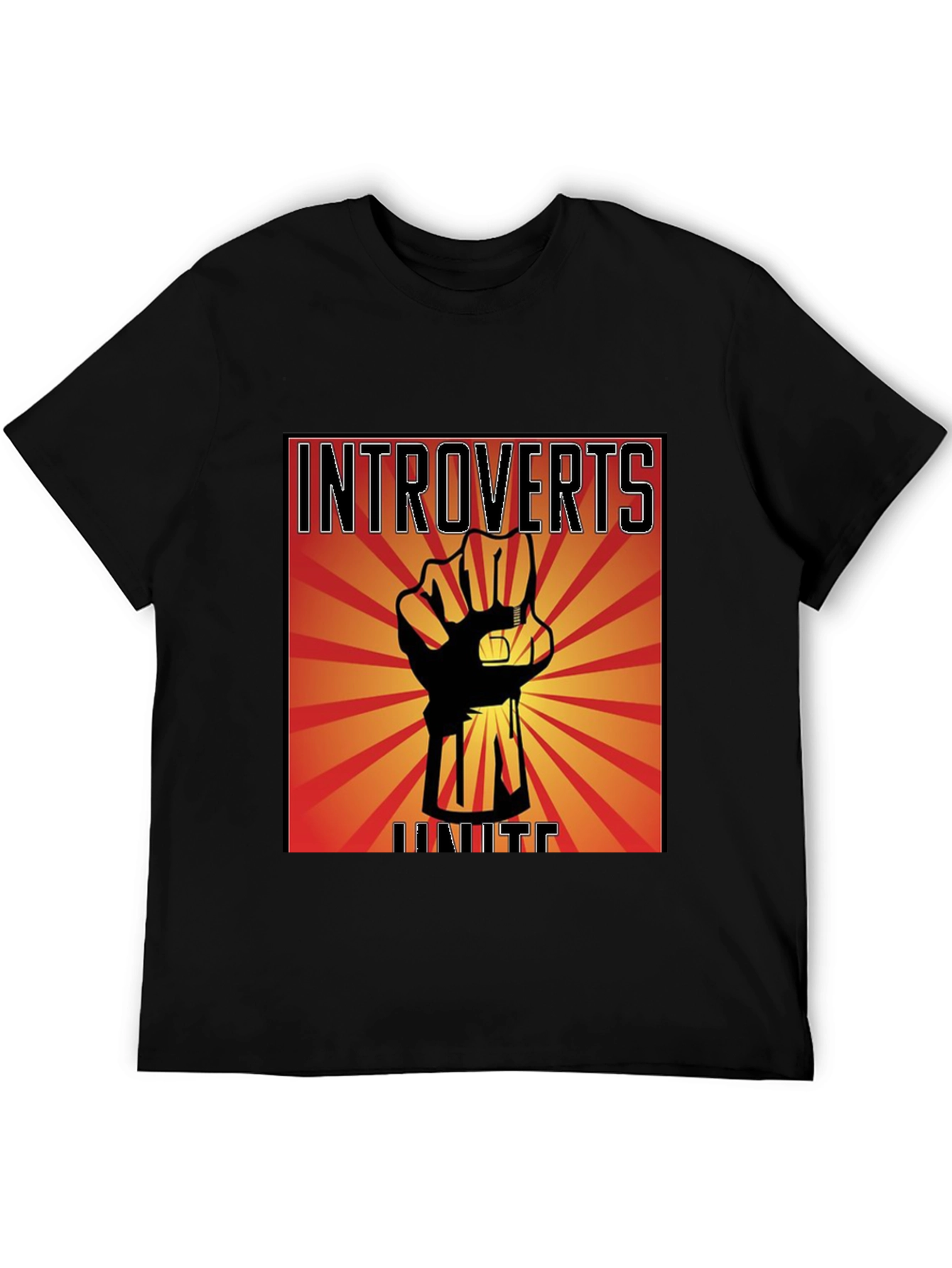 Introverts Unite Graphic T-Shirt - Black Cotton Tee
