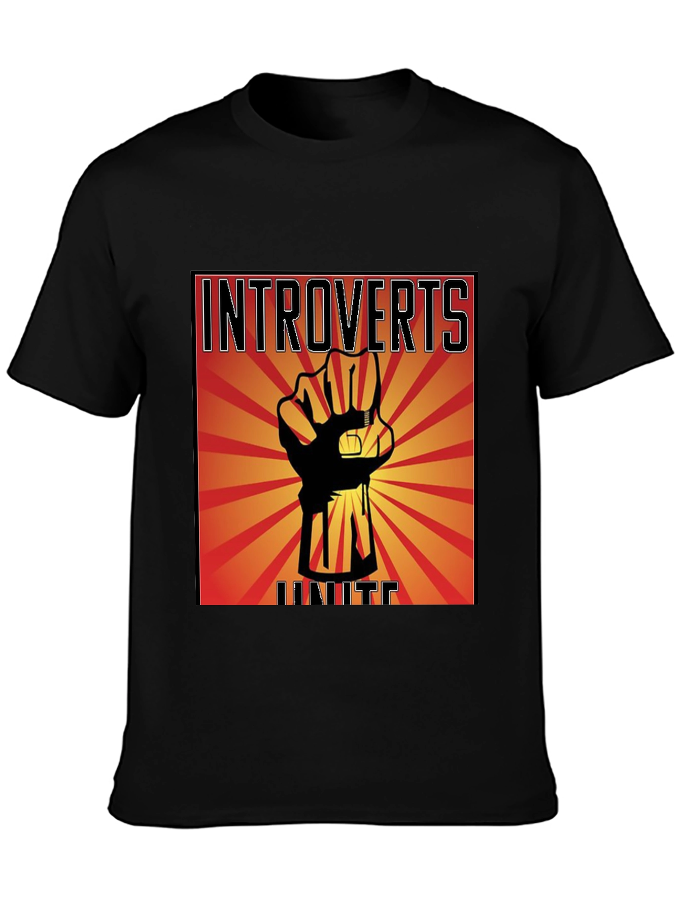 Introverts Unite Graphic T-Shirt - Black Cotton Tee