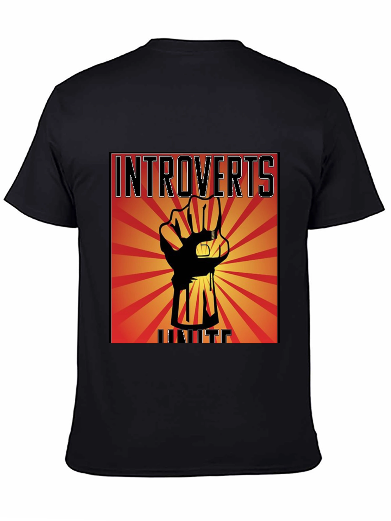 Introverts Unite Graphic T-Shirt - Black Cotton Tee