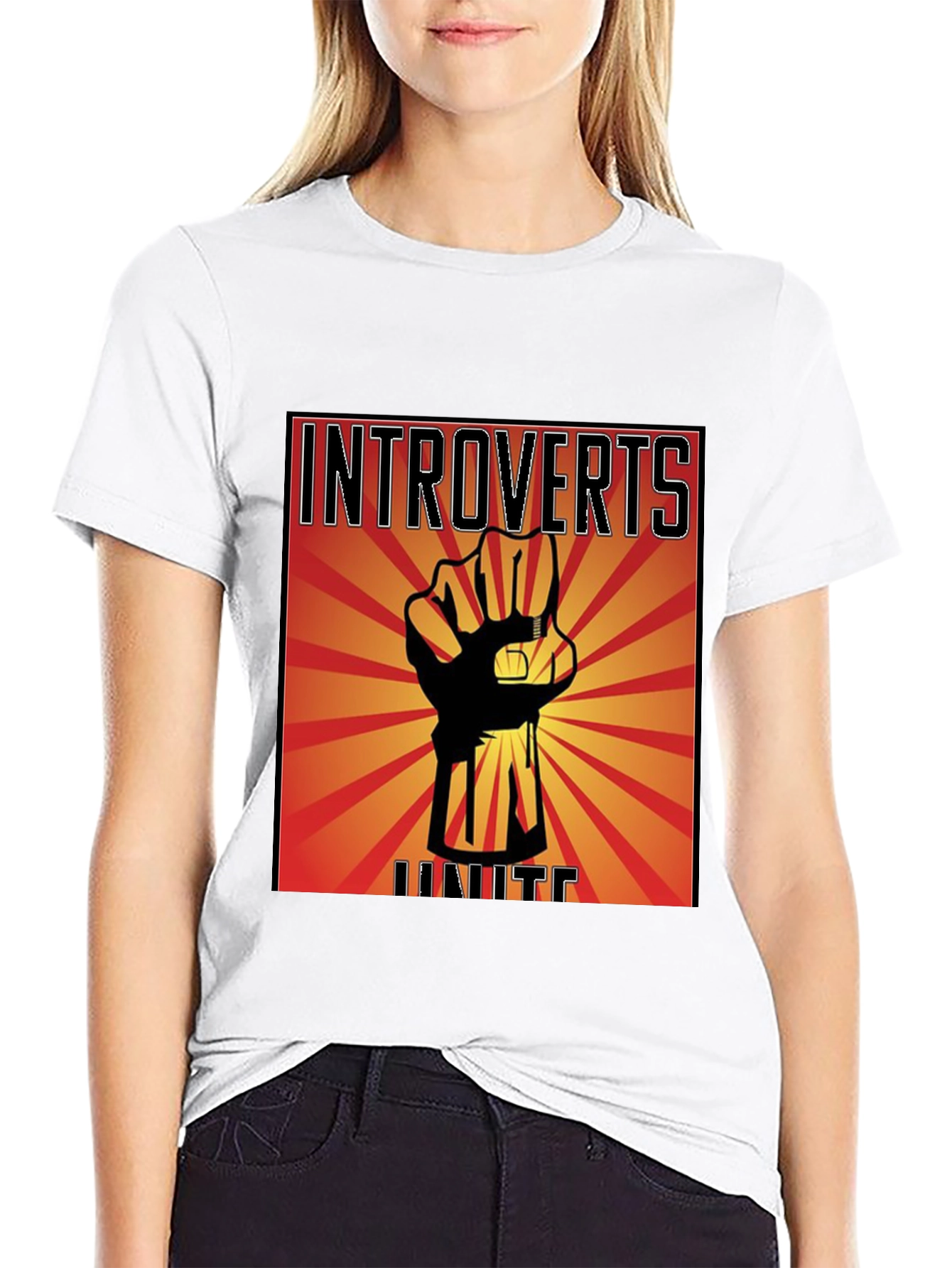 Introverts Unite Graphic T-Shirt - Black Cotton Tee