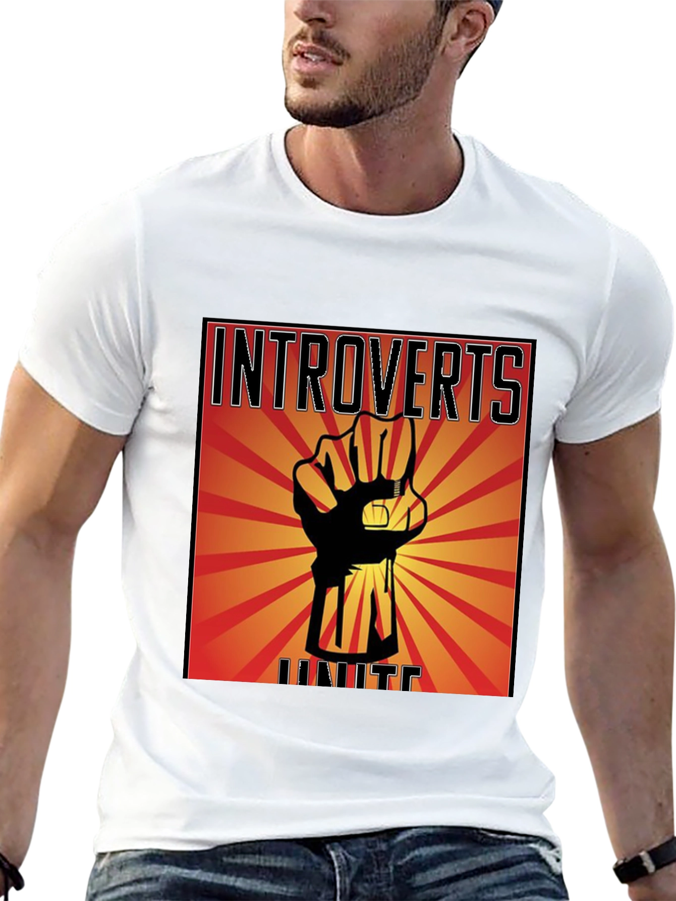 Introverts Unite Graphic T-Shirt - Black Cotton Tee