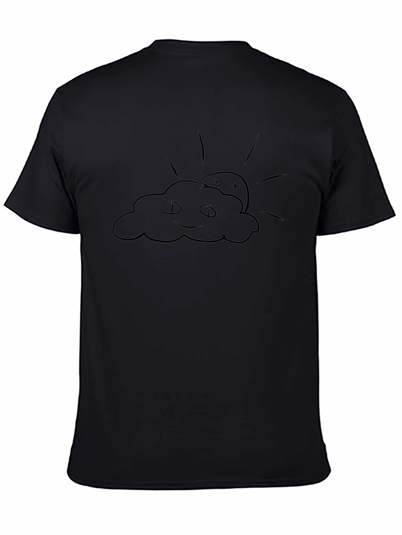 Cloud and Sun Graphic Tee - Black Cotton Blend