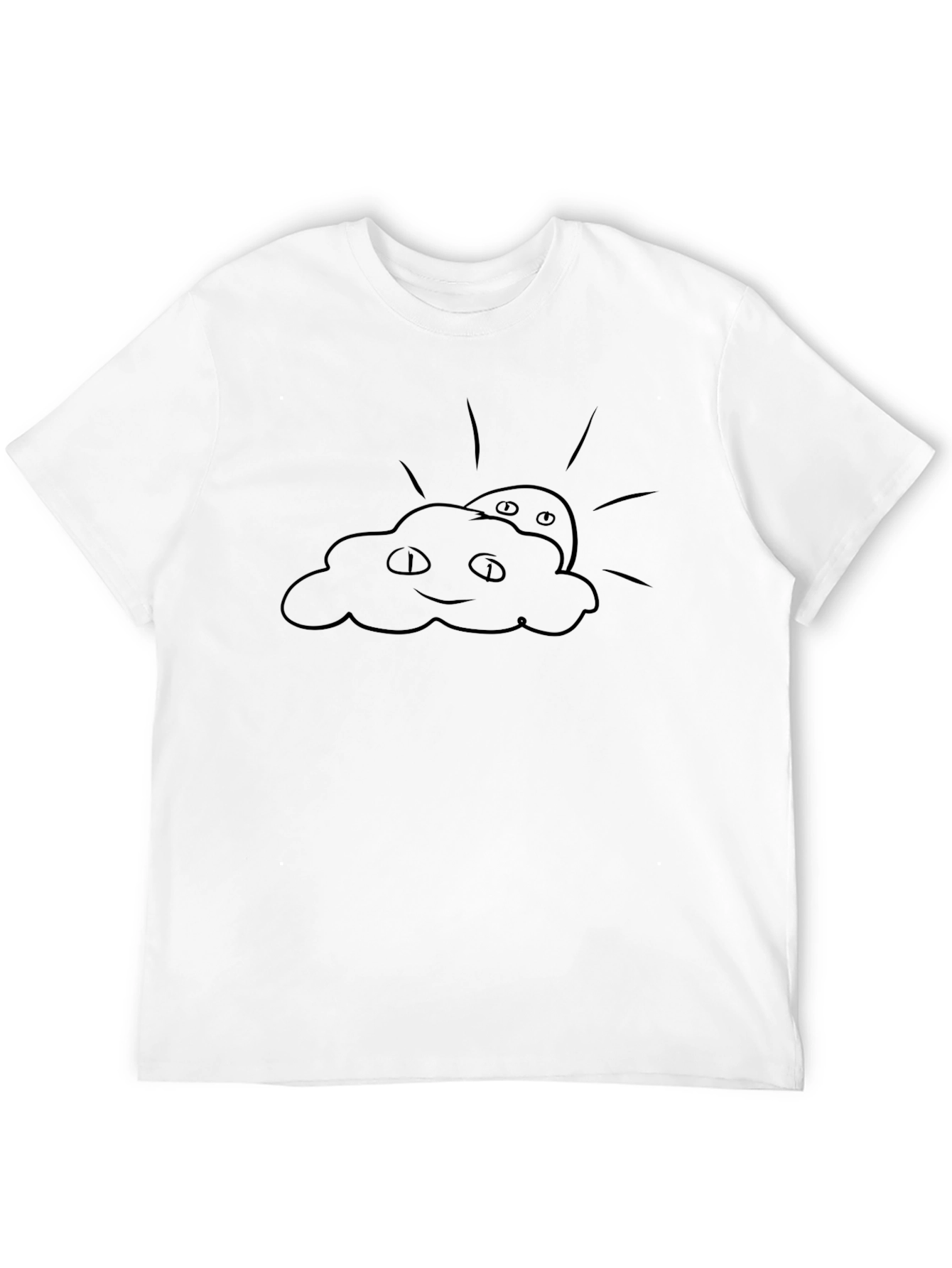 Cloud and Sun Graphic Tee - Black Cotton Blend