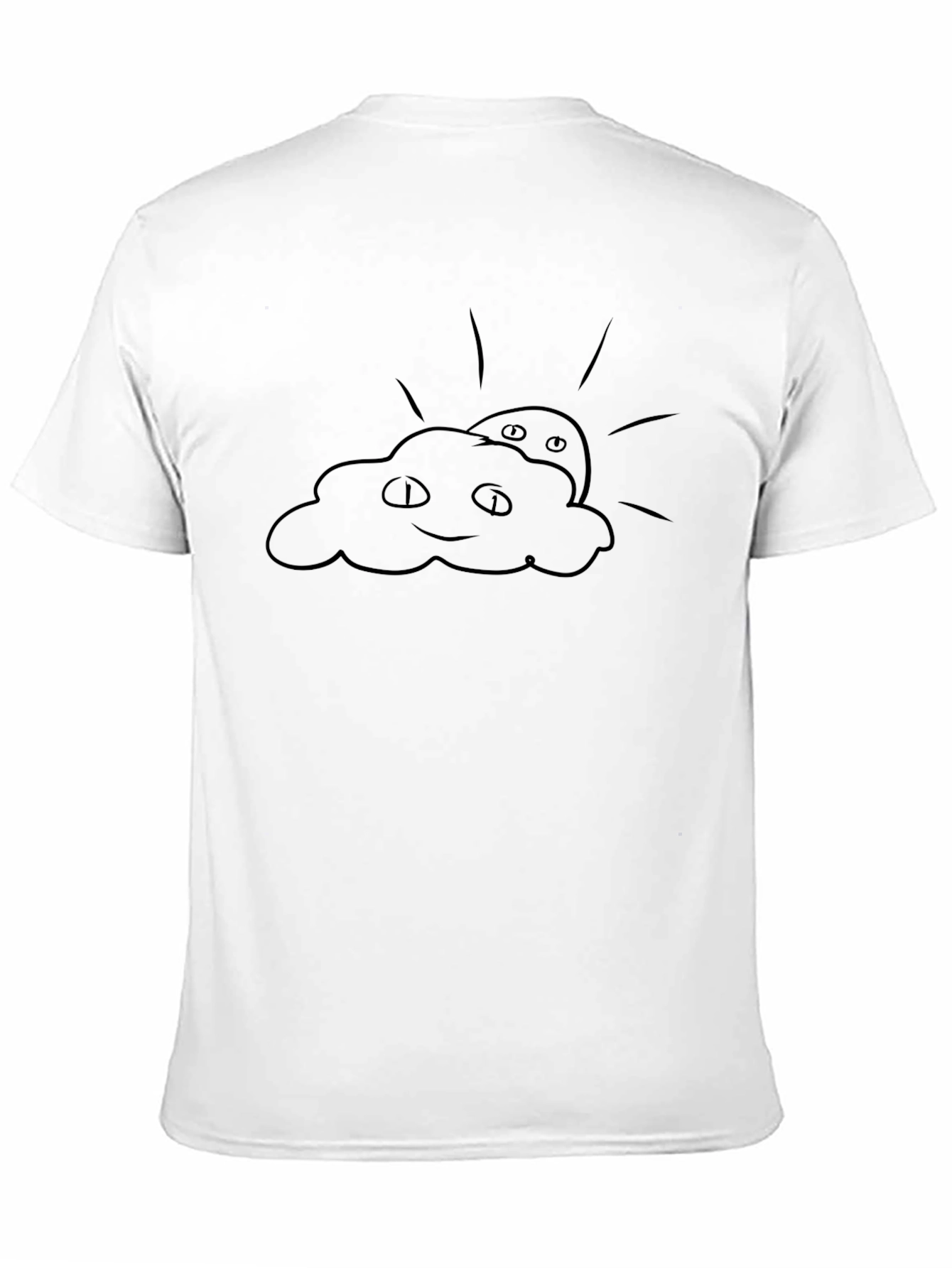 Cloud and Sun Graphic Tee - Black Cotton Blend
