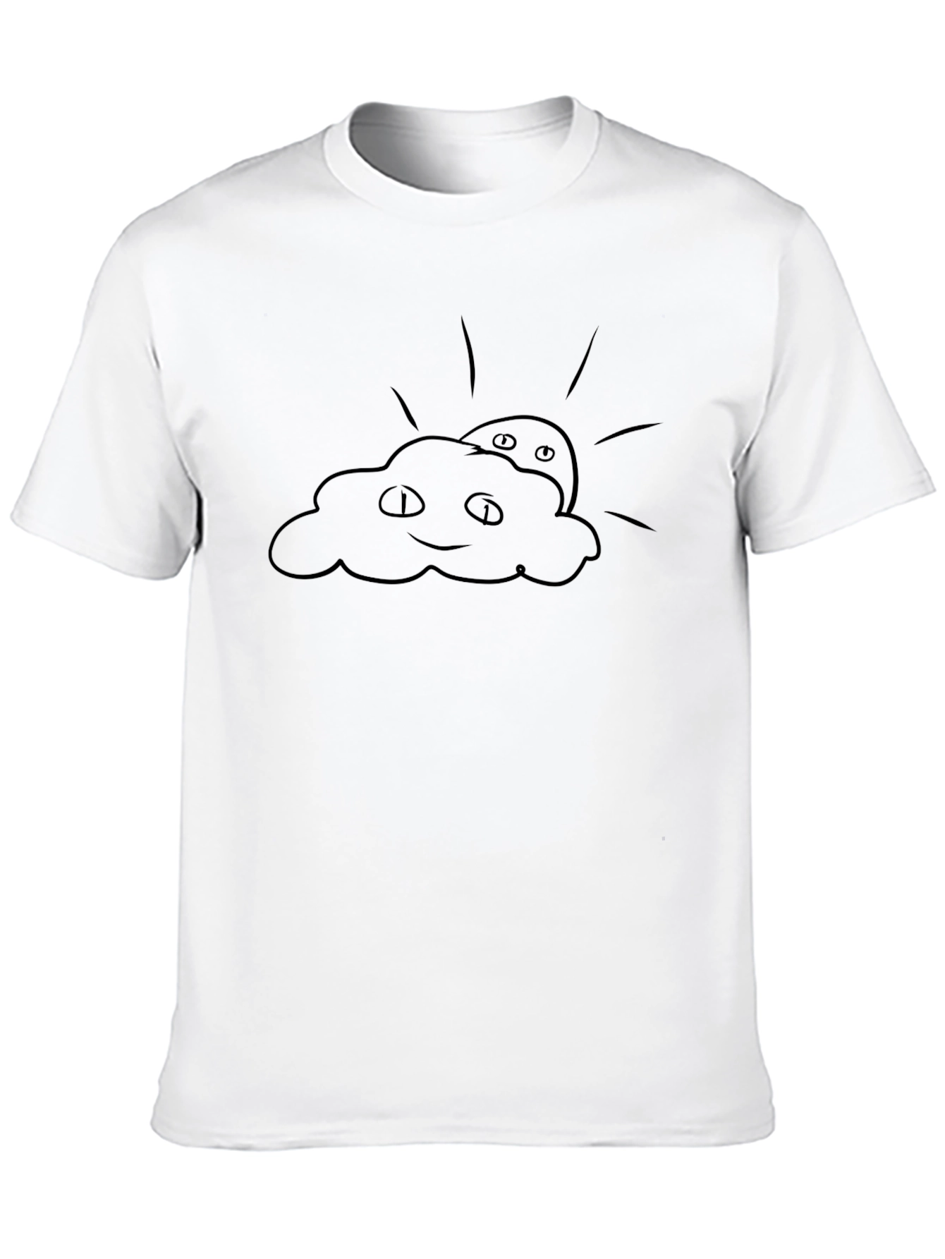 Cloud and Sun Graphic Tee - Black Cotton Blend