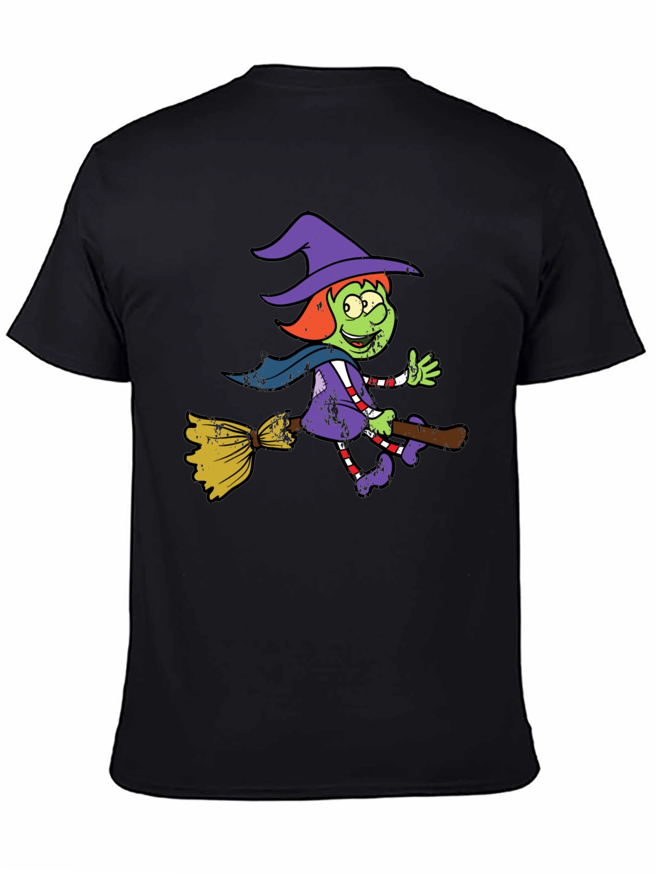 Witch Riding Broomstick Graphic Tee