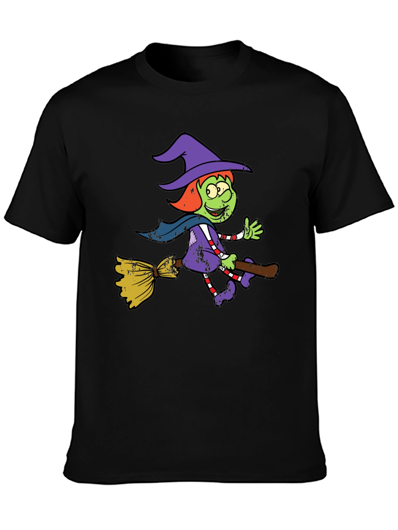 Witch Riding Broomstick Graphic Tee