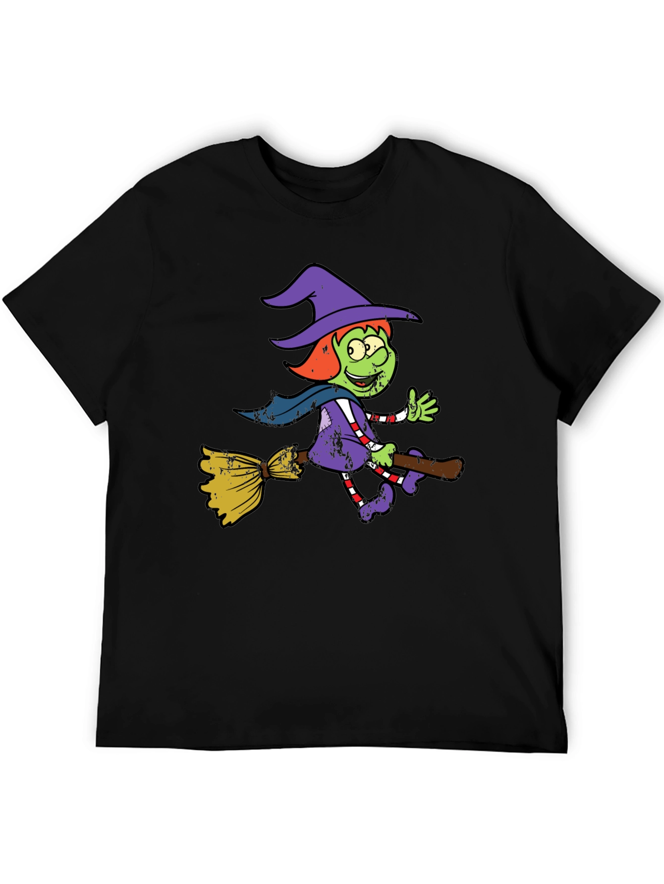Witch Riding Broomstick Graphic Tee