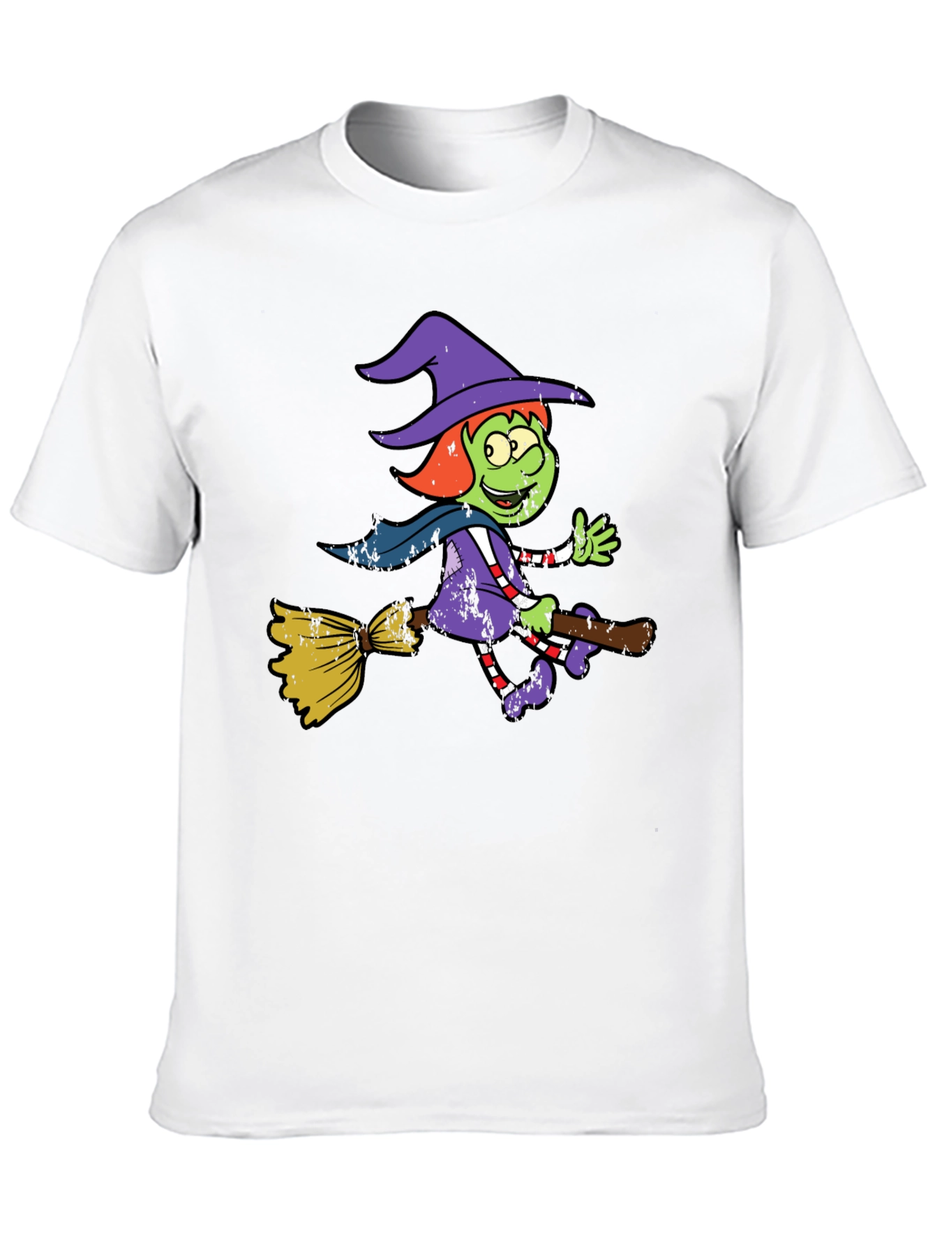 Witch Riding Broomstick Graphic Tee