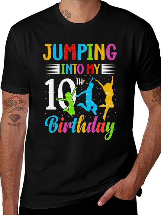 Jumping Into My 10th Birthday Black T-Shirt