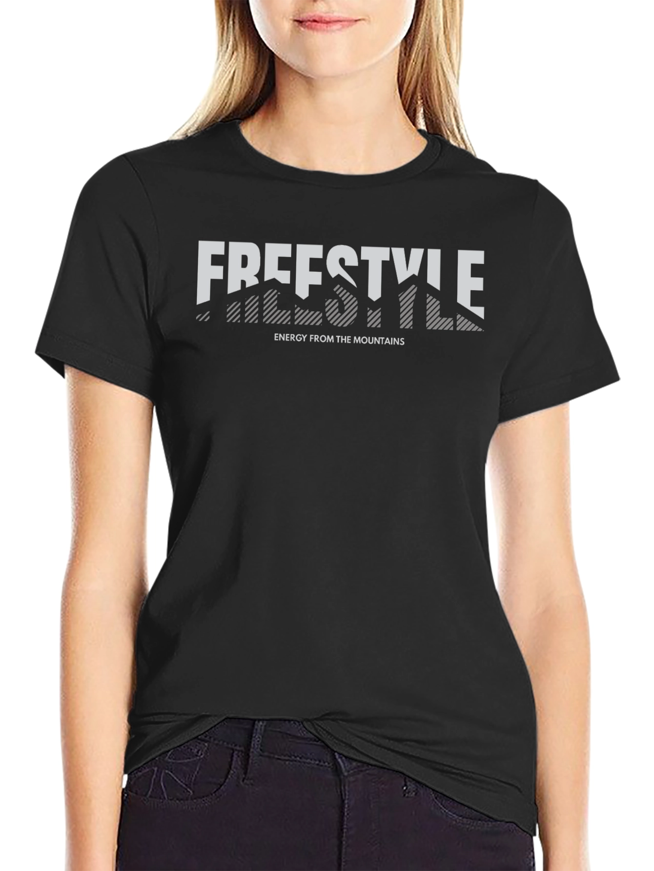 Freestyle Energy Mountains Graphic T-Shirt - Black