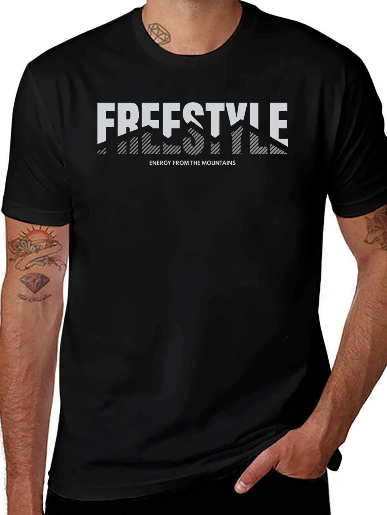 Freestyle Energy Mountains Graphic T-Shirt - Black