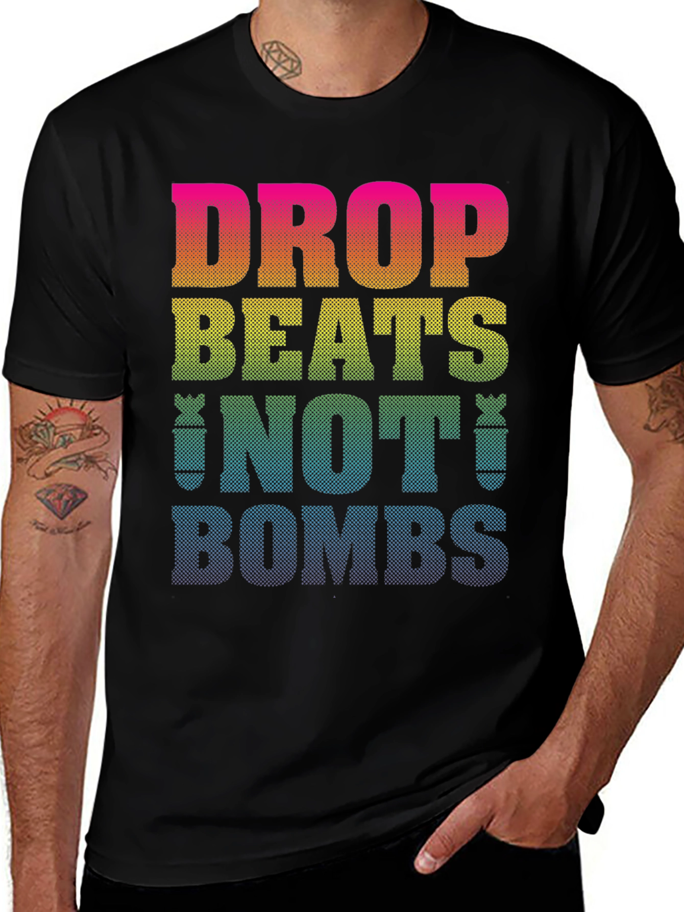 Drop Beats Not Bombs Graphic T-Shirt