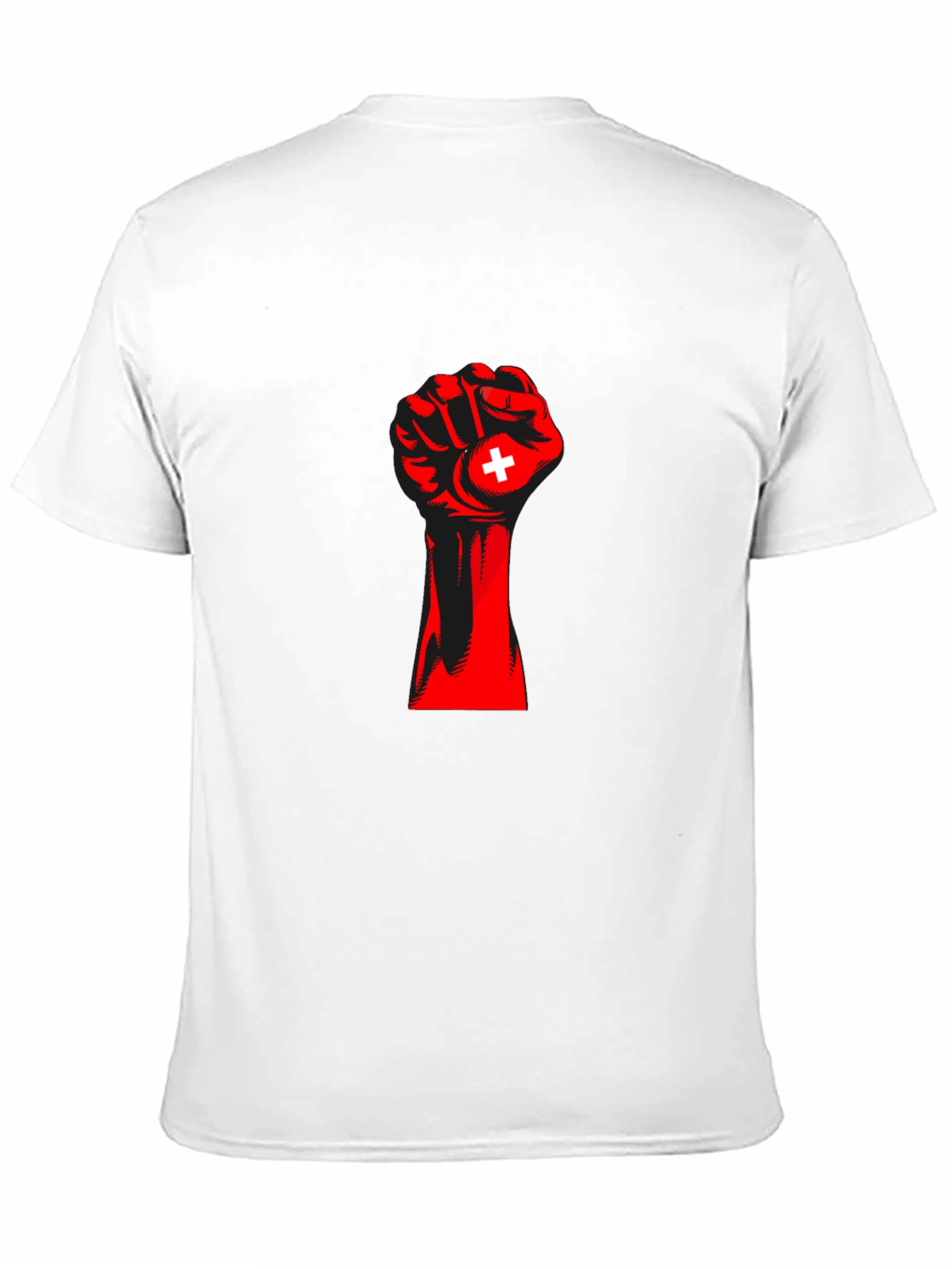 Red Fist Switzerland Flag Graphic Tee