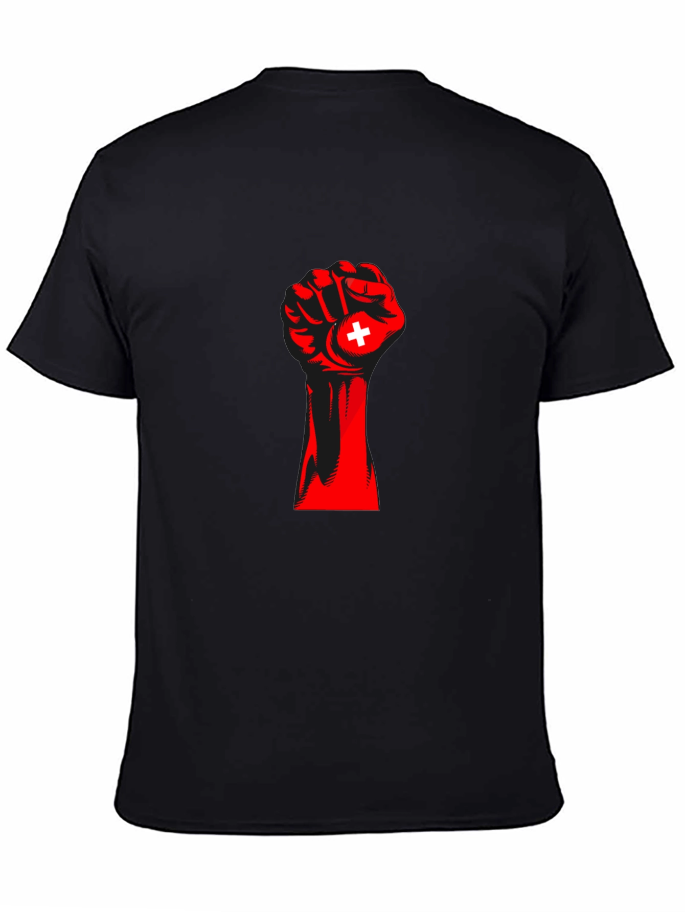 Red Fist Switzerland Flag Graphic Tee