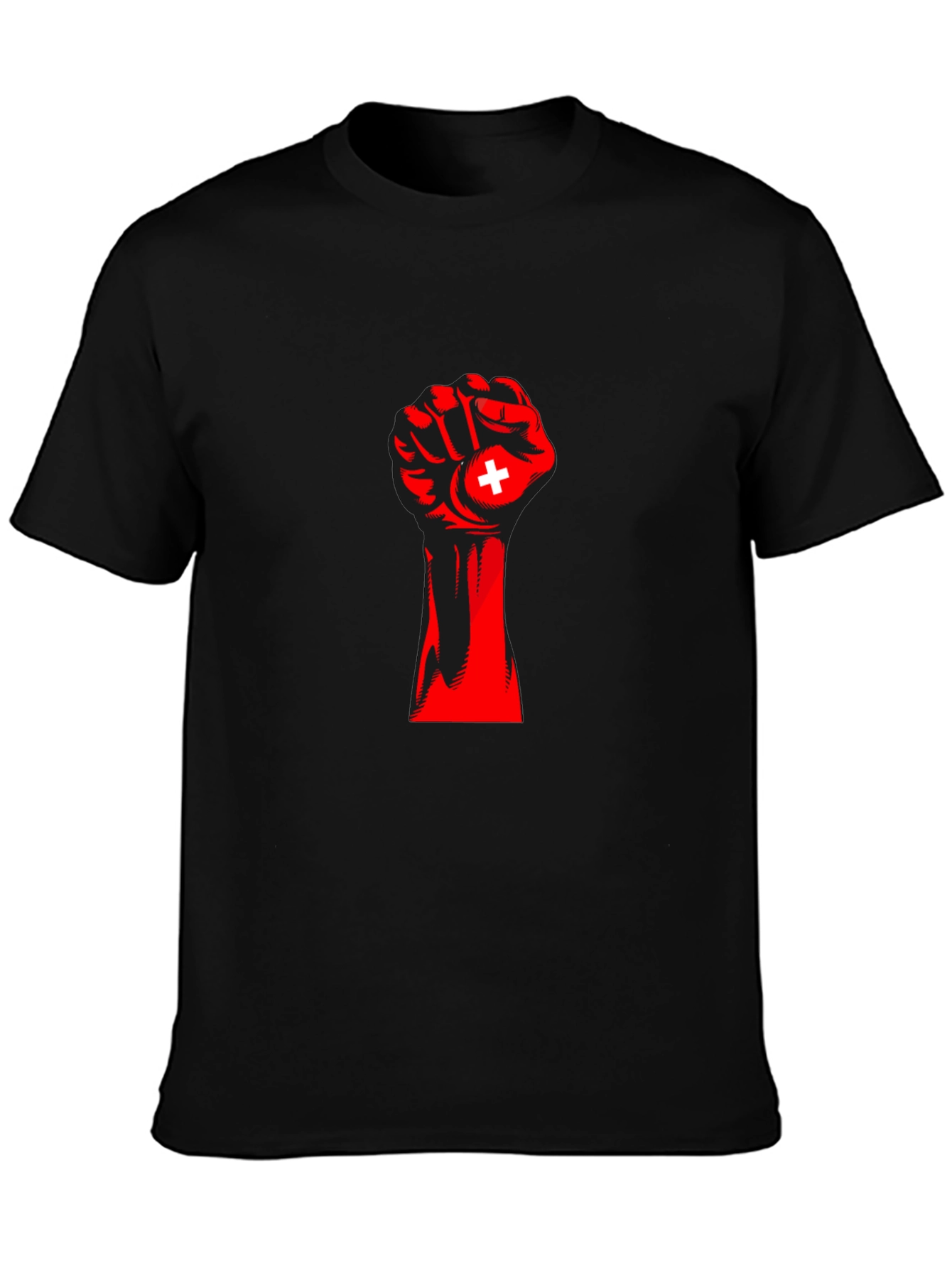 Red Fist Switzerland Flag Graphic Tee
