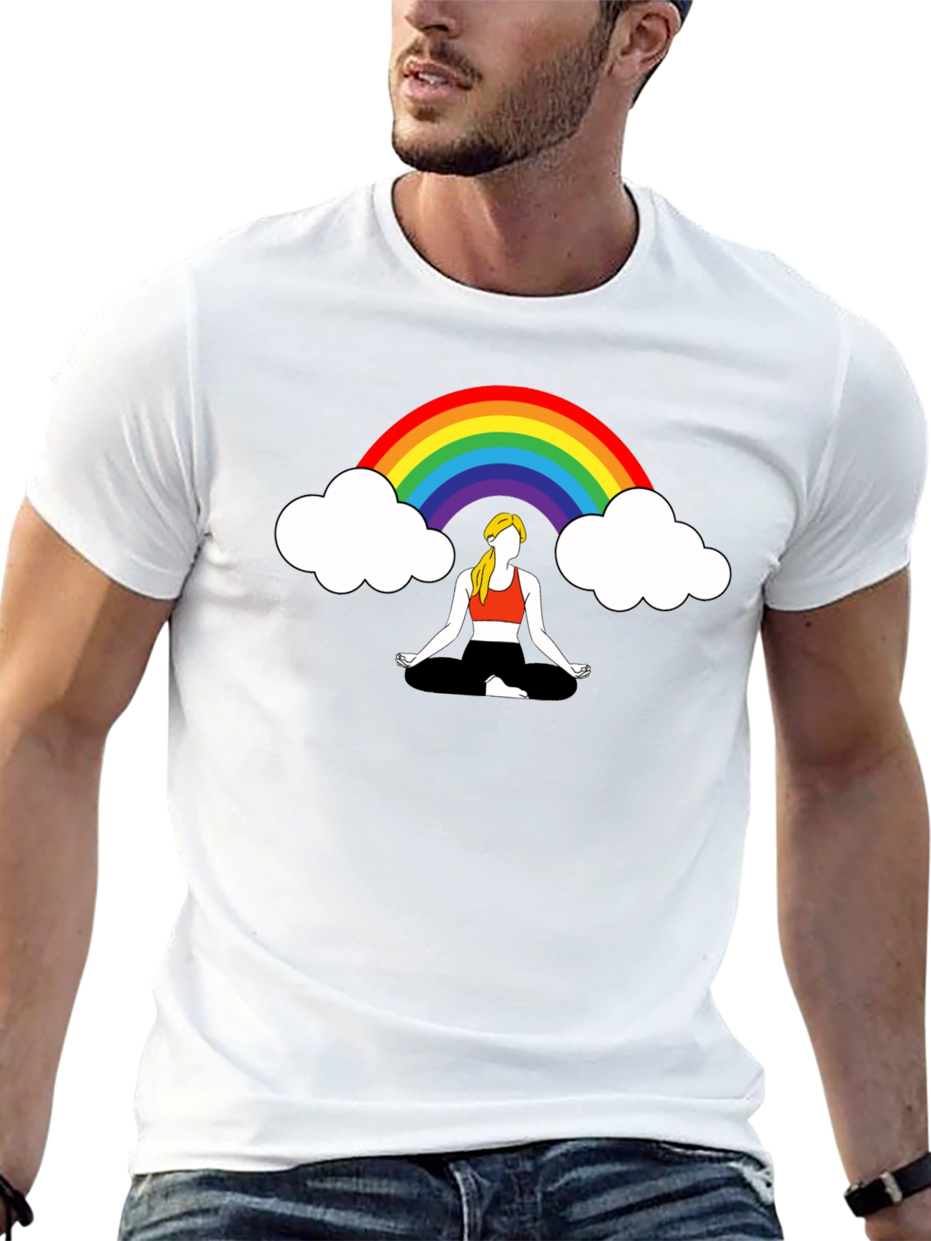 Rainbow Meditation Graphic Tee