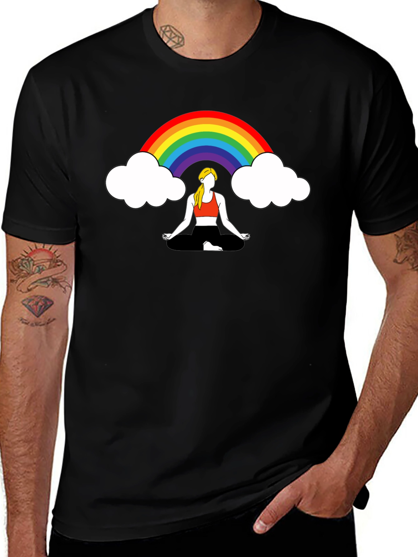 Rainbow Meditation Graphic Tee