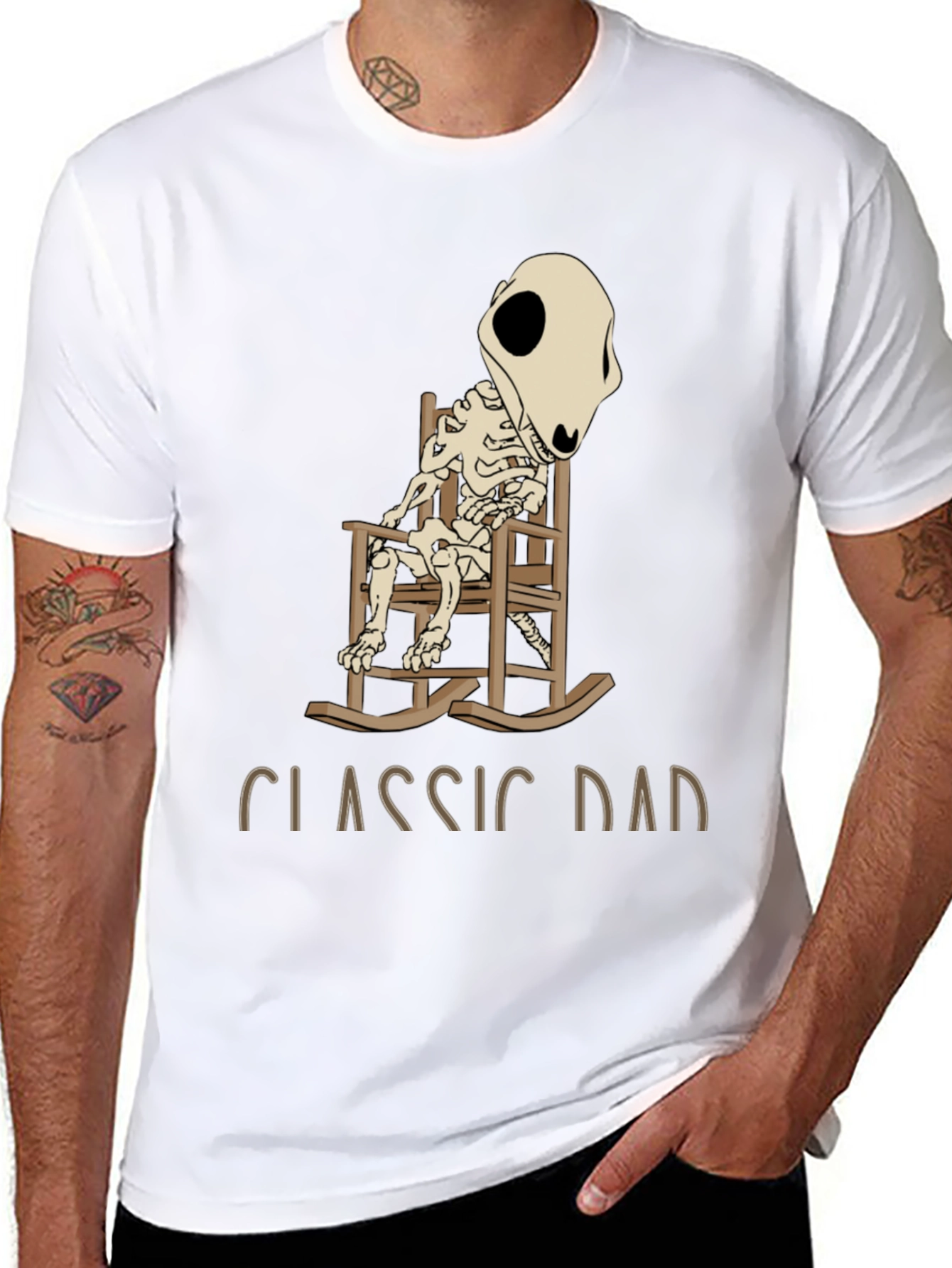 Classic Dad Skeleton Rocking Chair T-Shirt