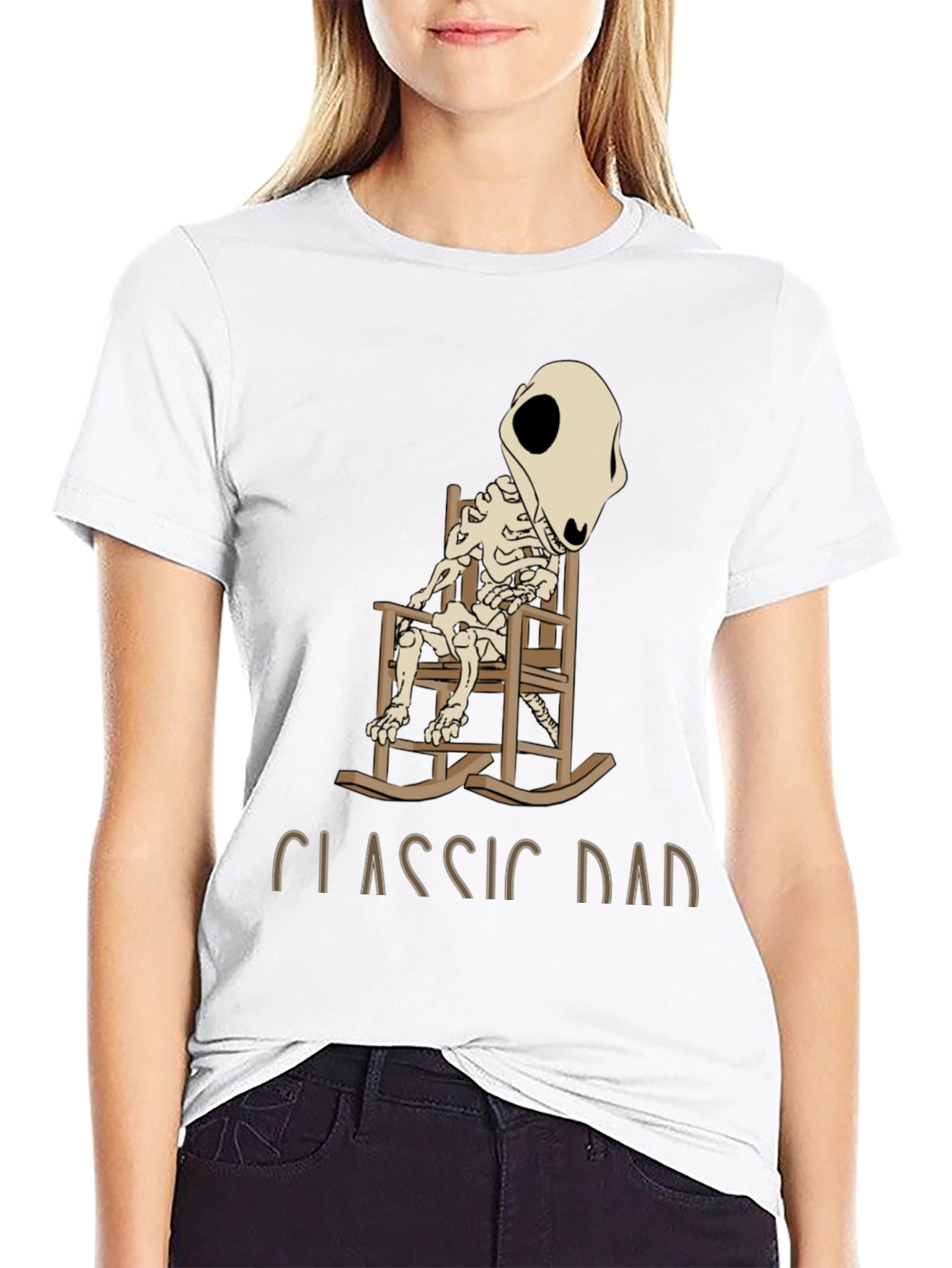Classic Dad Skeleton Rocking Chair T-Shirt