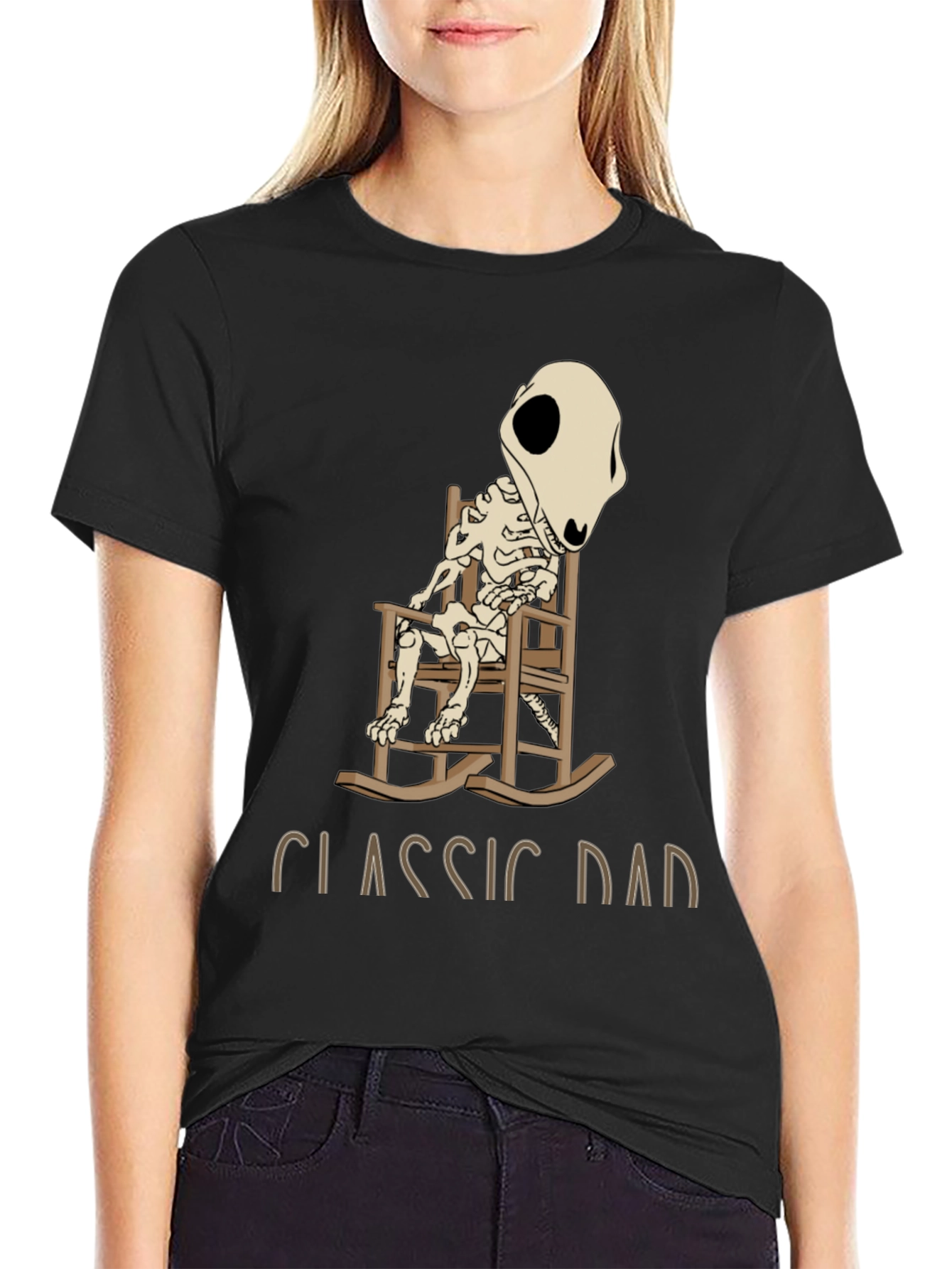 Classic Dad Skeleton Rocking Chair T-Shirt