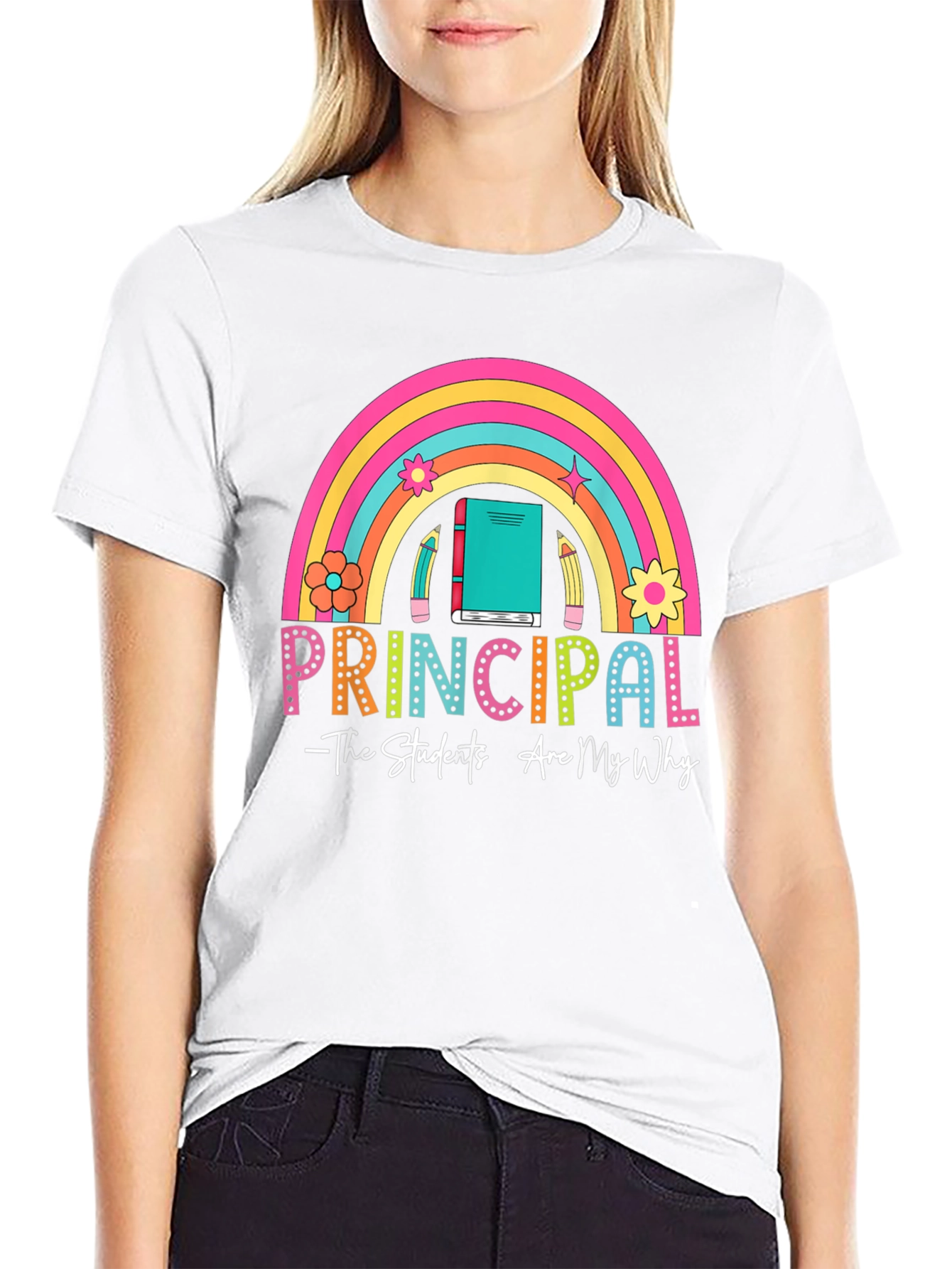 Principal Rainbow Graphic T-Shirt - Teacher Appreciation