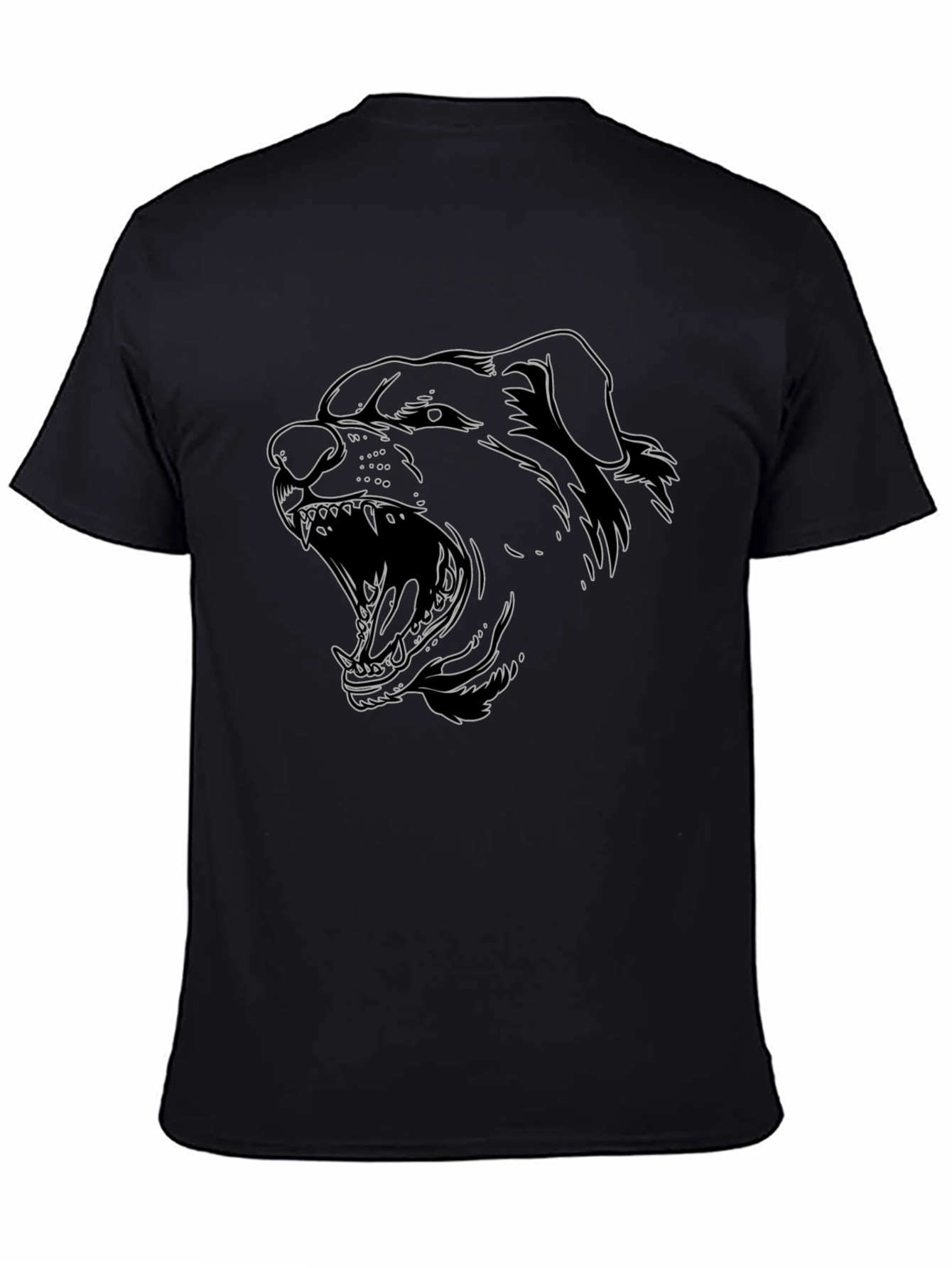 Rottweiler Outline Graphic Tee - Black