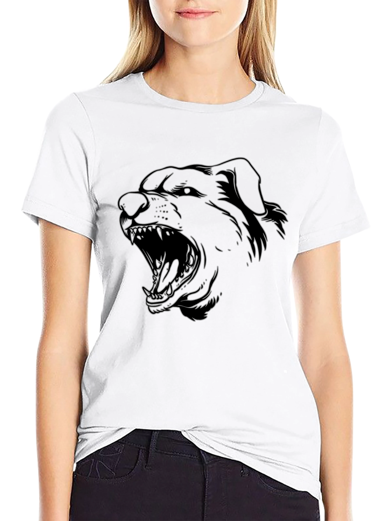 Rottweiler Outline Graphic Tee - Black