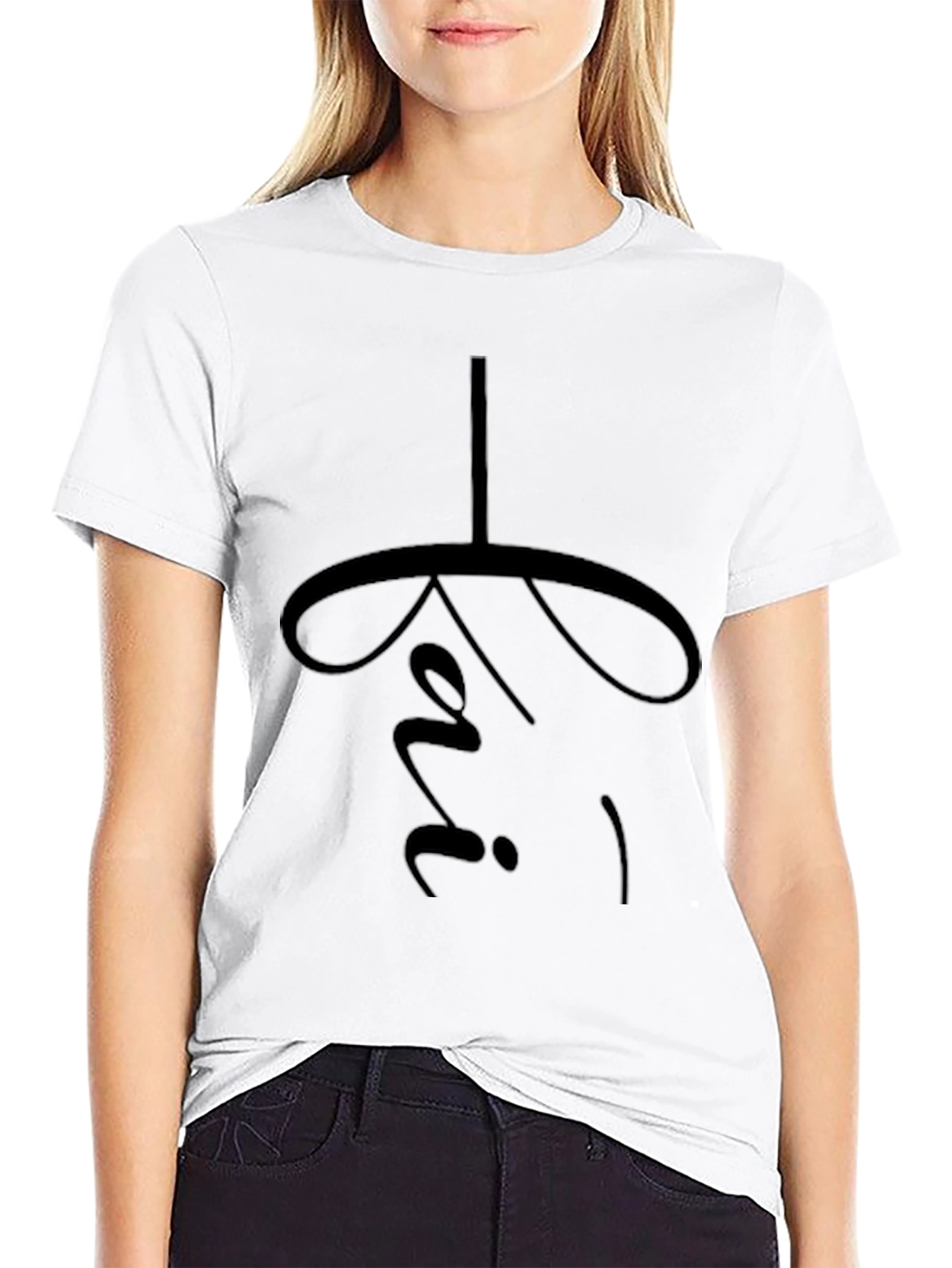 Minimalist Black T-Shirt with Religious Symbol