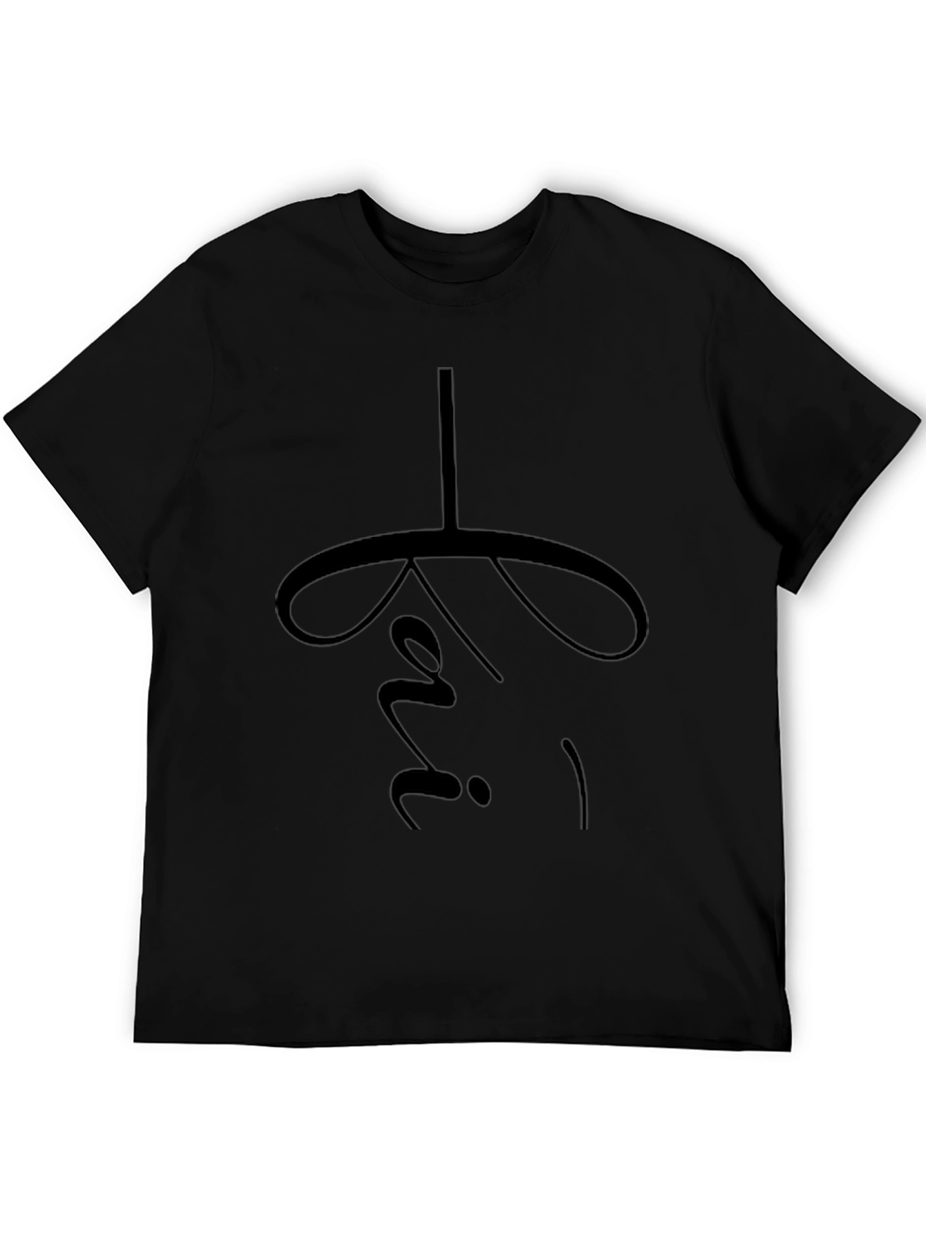 Minimalist Black T-Shirt with Religious Symbol