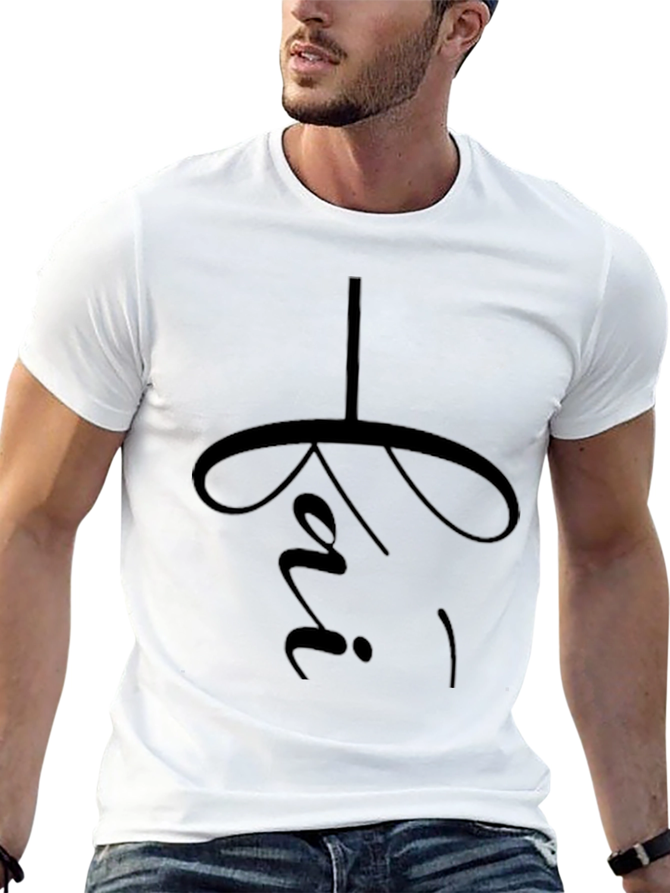 Minimalist Black T-Shirt with Religious Symbol