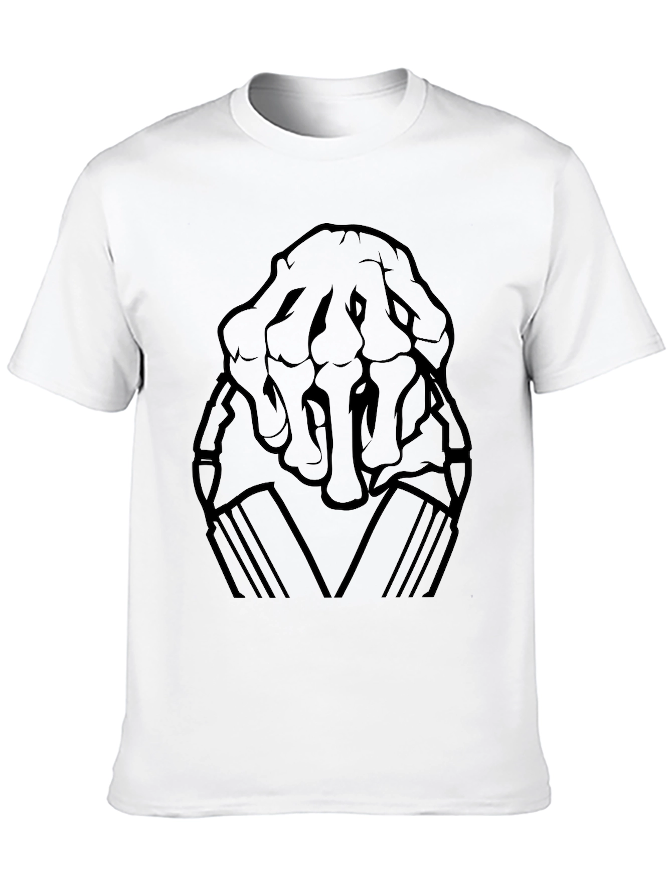 Skeleton Hand Graphic Print Black T-Shirt