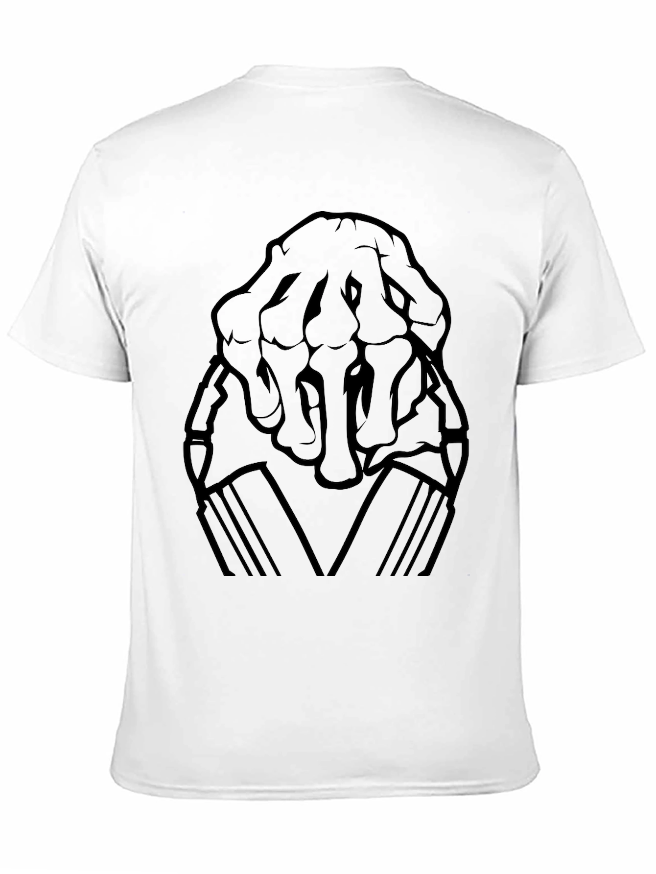 Skeleton Hand Graphic Print Black T-Shirt