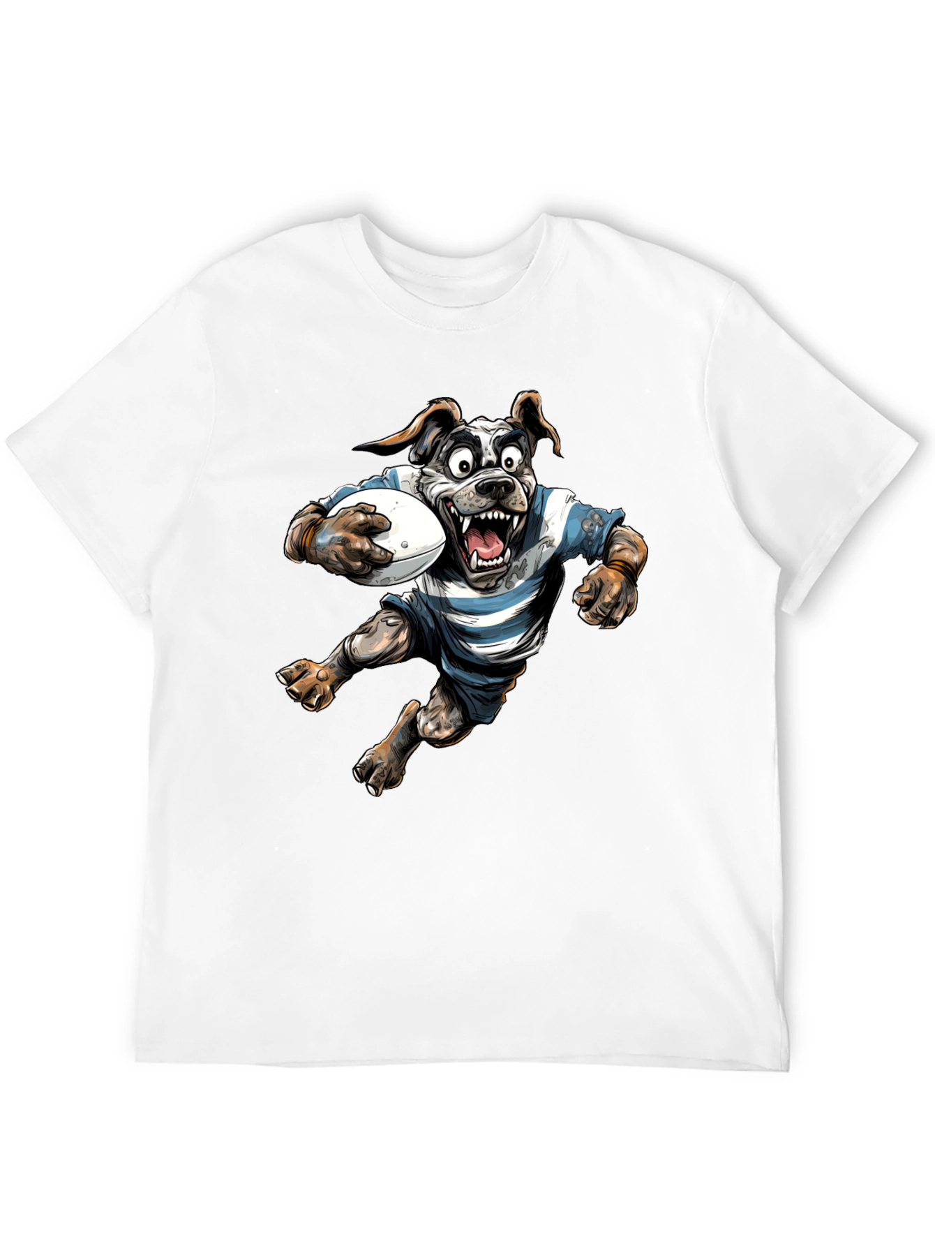 Rugby Dog Graphic T-Shirt - Black Cotton Tee