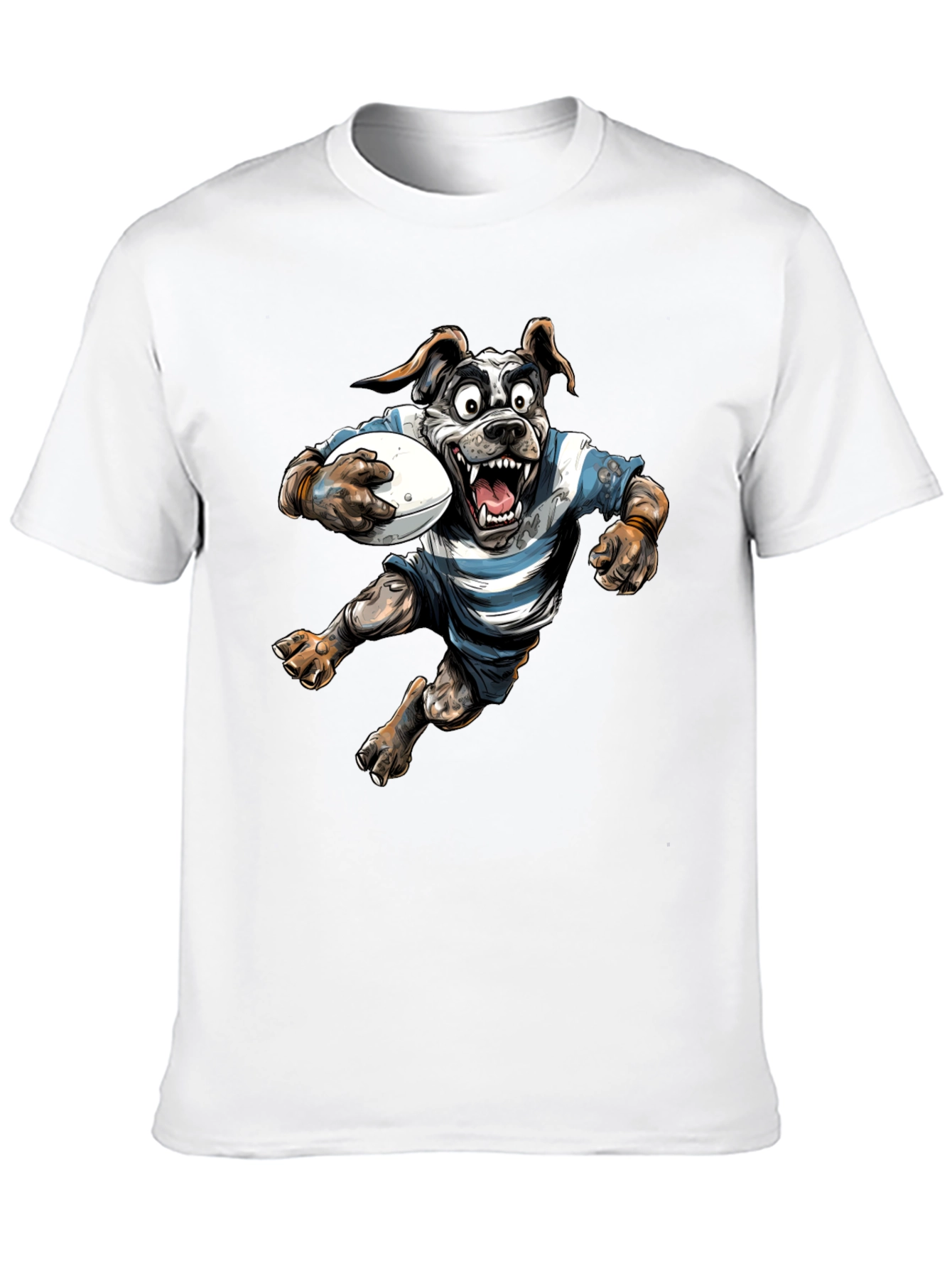 Rugby Dog Graphic T-Shirt - Black Cotton Tee