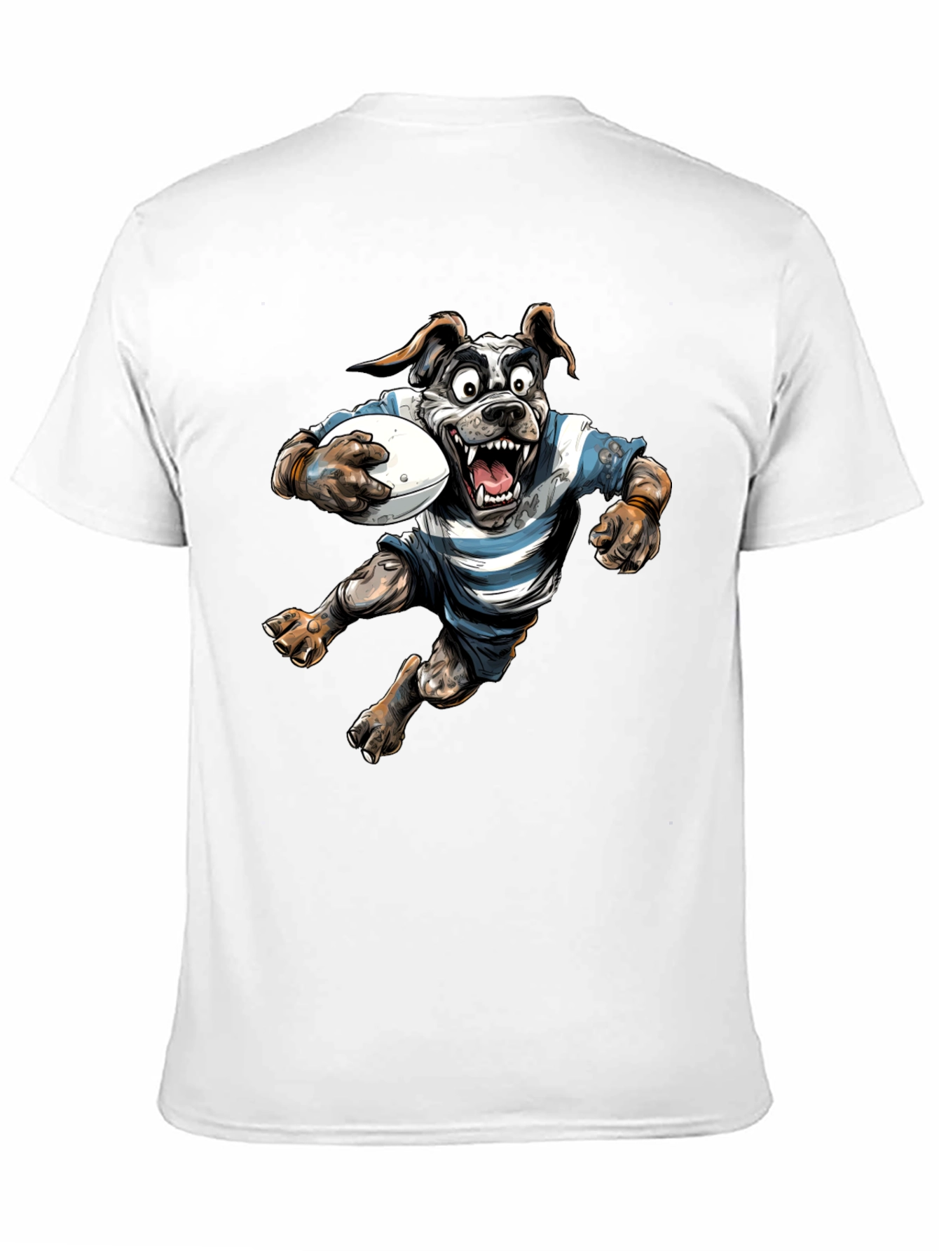 Rugby Dog Graphic T-Shirt - Black Cotton Tee