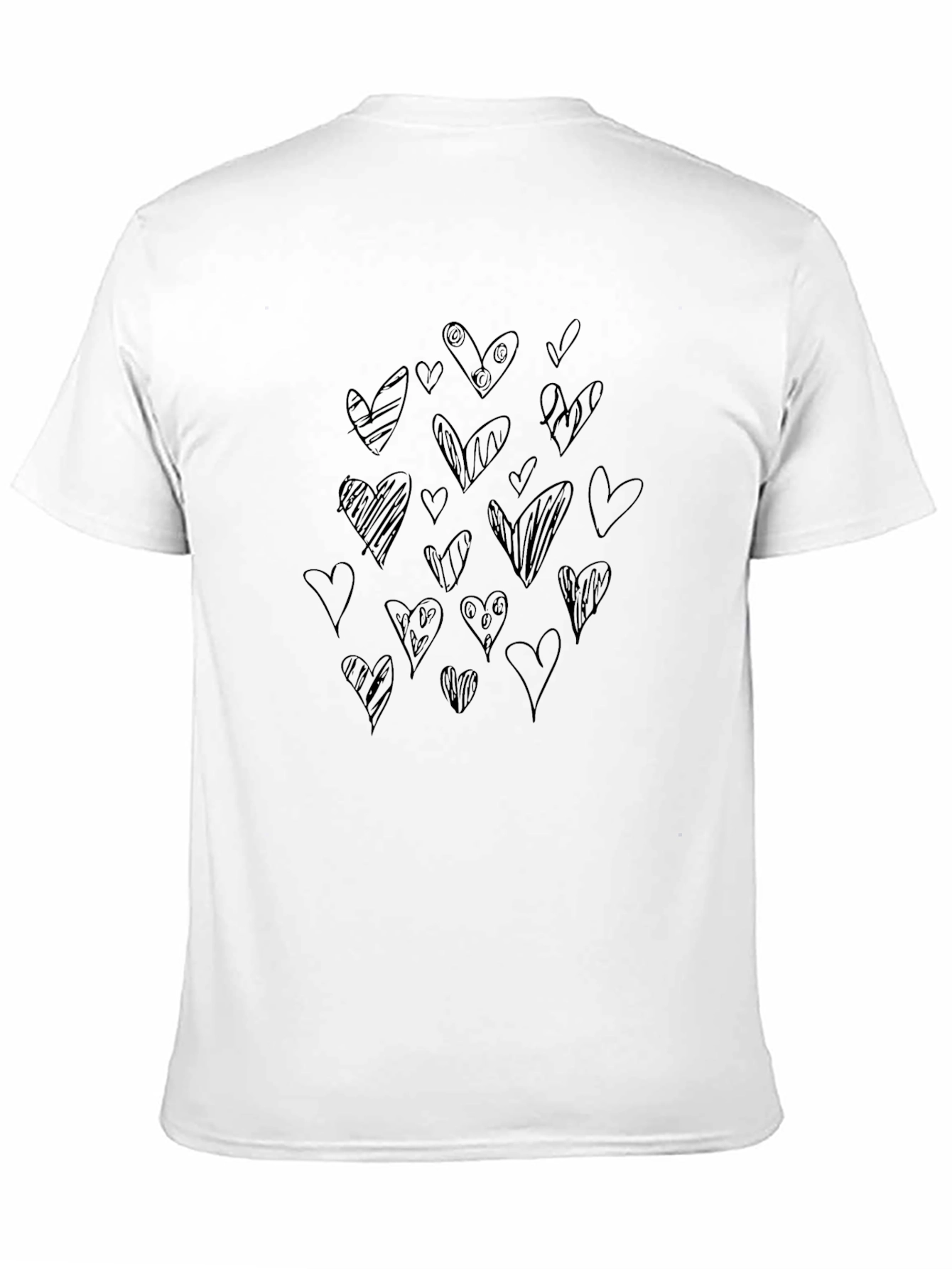 Heart Doodle Black T-Shirt - Unique Casual Style