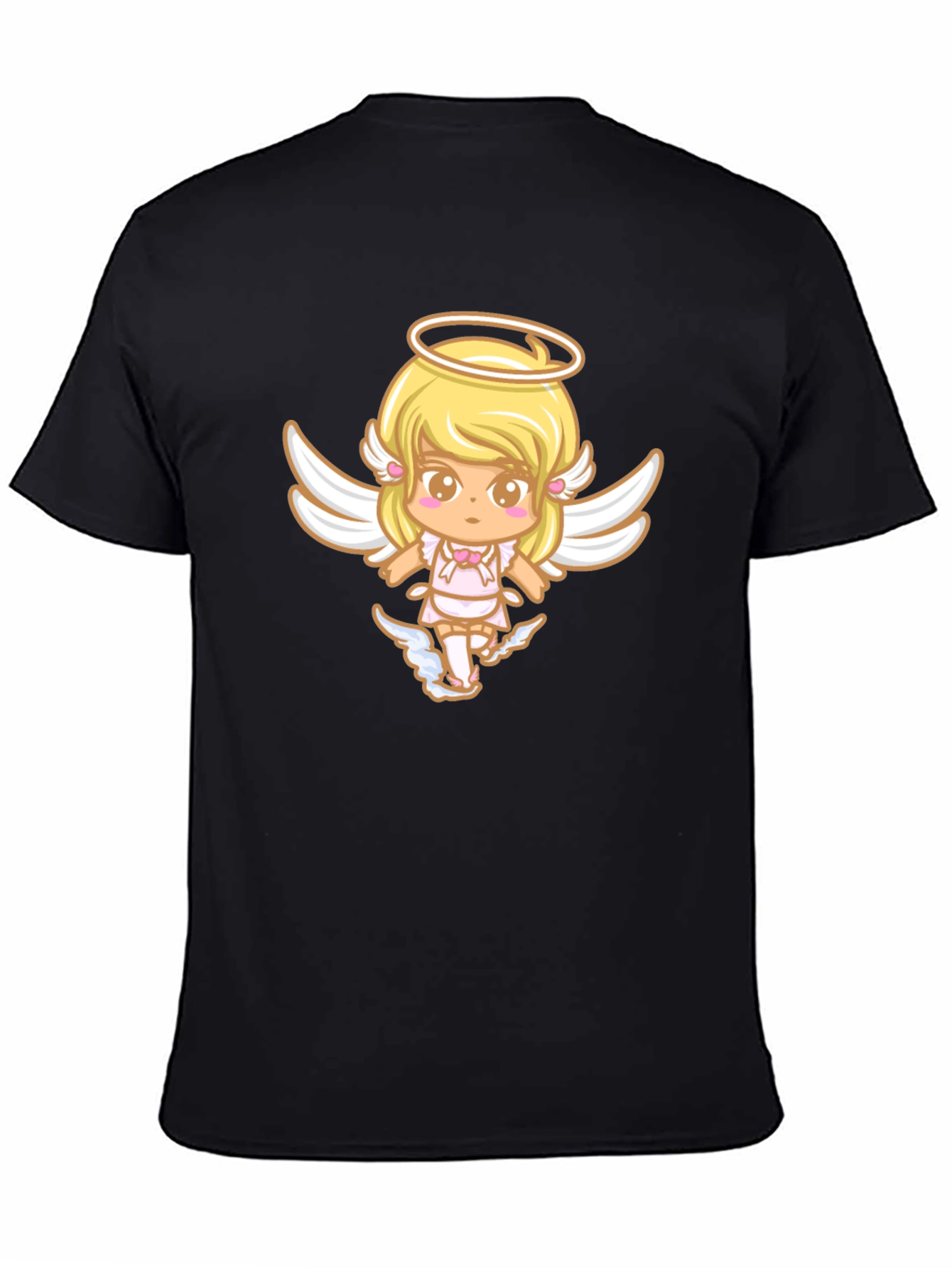 Cute Angel Graphic Black T-Shirt