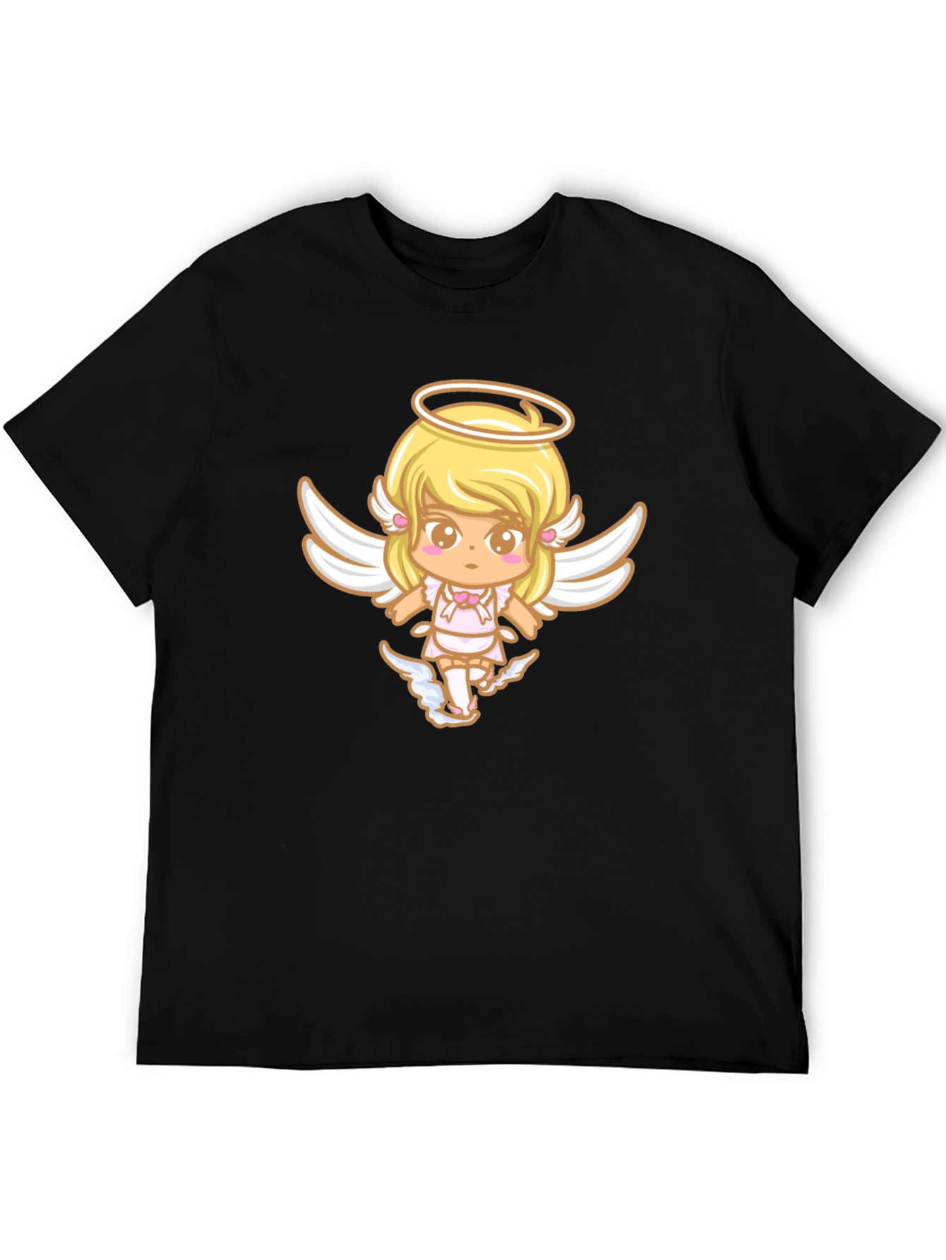 Cute Angel Graphic Black T-Shirt