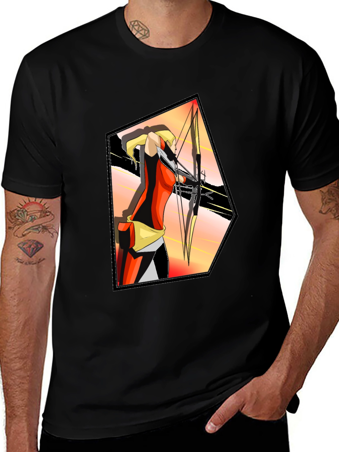 Archer Graphic Tee - Stylish Cotton Blend