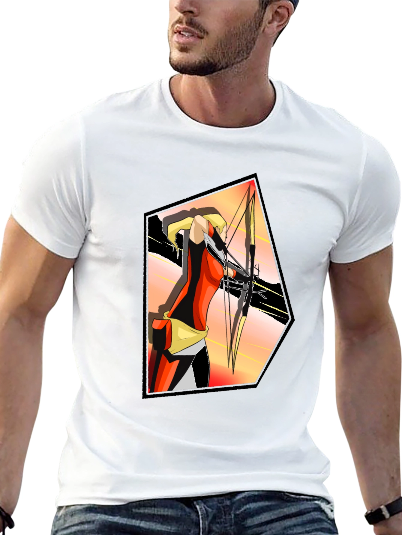 Archer Graphic Tee - Stylish Cotton Blend